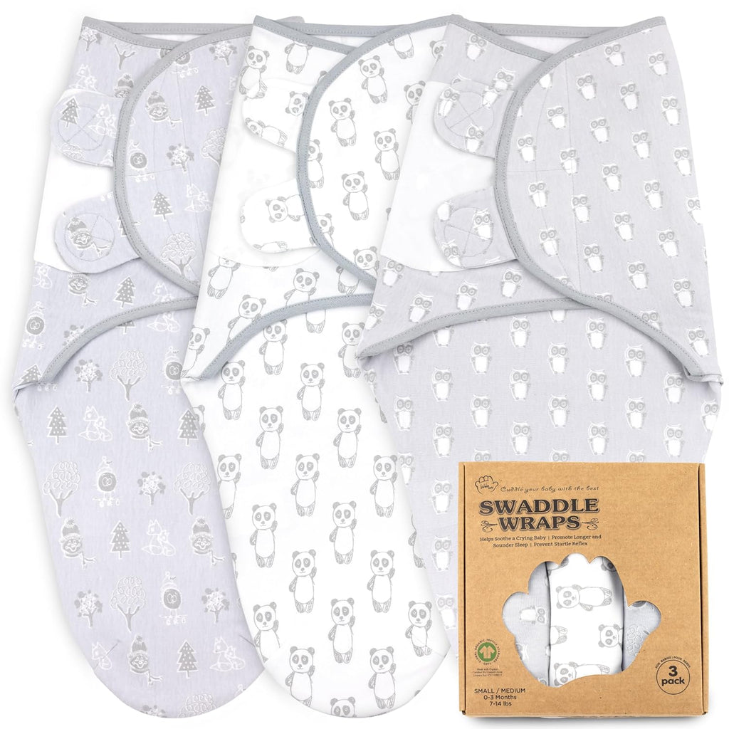 Bublo Baby Swaddles for Newborns – 3-Pack Infant Swaddles 0-3 Months – Adjustable Newborn Swaddle Sleep Sack – Soft Organic Cotton Baby Wrap for Safe & Cozy Sleep