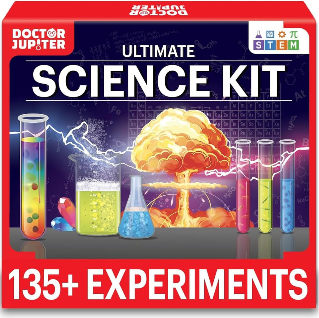 Doctor Jupiter Ultimate Science Kit, Chemistry Set for Kids Ages 8-9-10-11-12-13-14 | Birthday Gift Ideas for Boys & Girls 8+ Years Old | STEM Toy with 135+ Experiments | Learning & Educational Kits