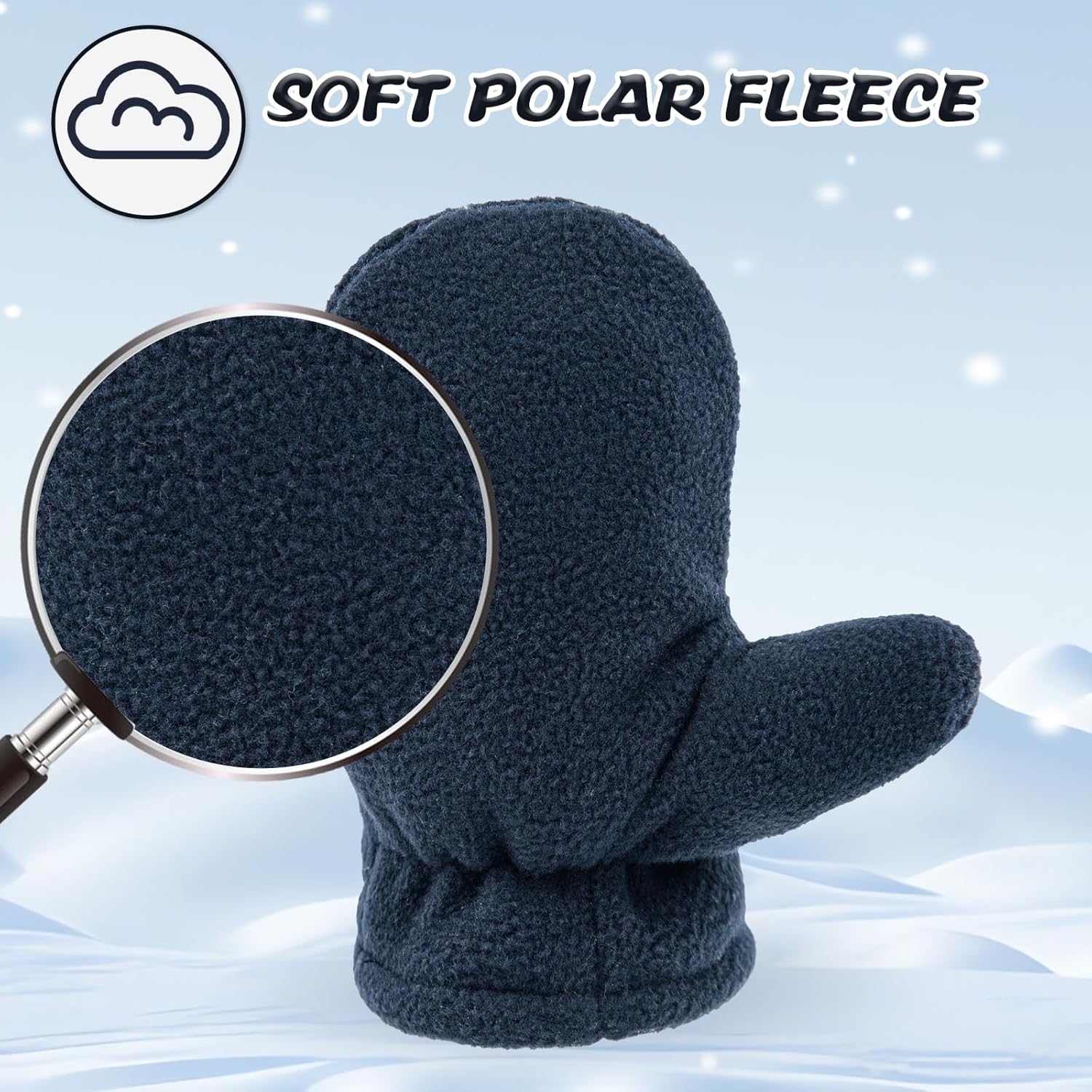 BAVST Baby Toddler Winter Mittens Girls Warm Fleece Lined Gloves Kids Sherpa Lined Mittens for Boys