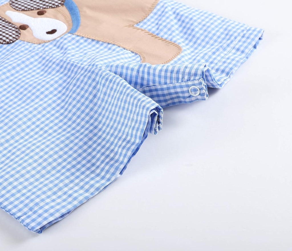 Puppy Dog Applique Shortall