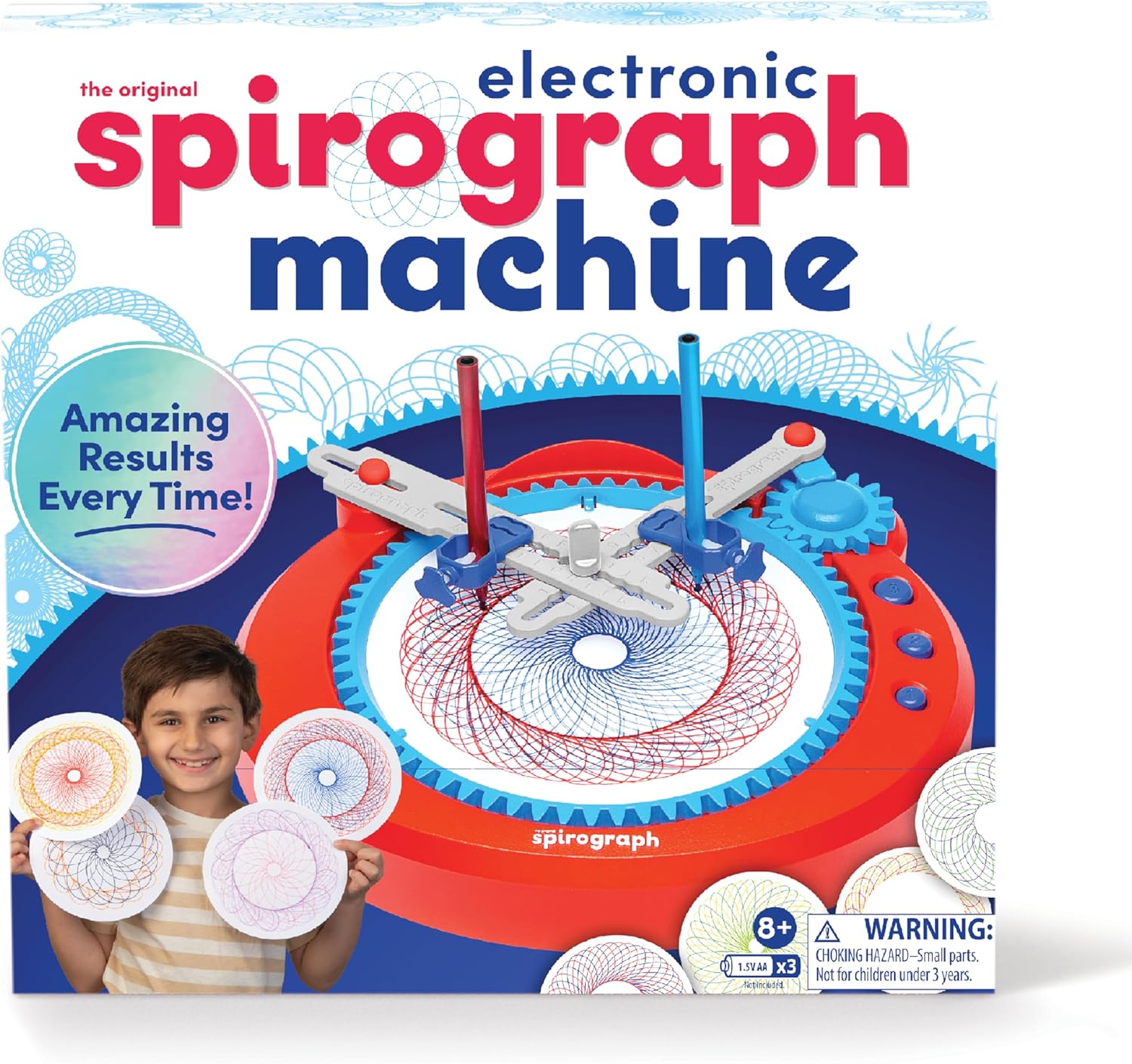 Spirograph Electric Machine - Arts and Crafts, Kids Toys, Art Supplies, Craft Supplies, Drawing Kit, Spiral Art, Classic Gear Design Kit, Case, Pens, Design Sheet Included, Ages 8+