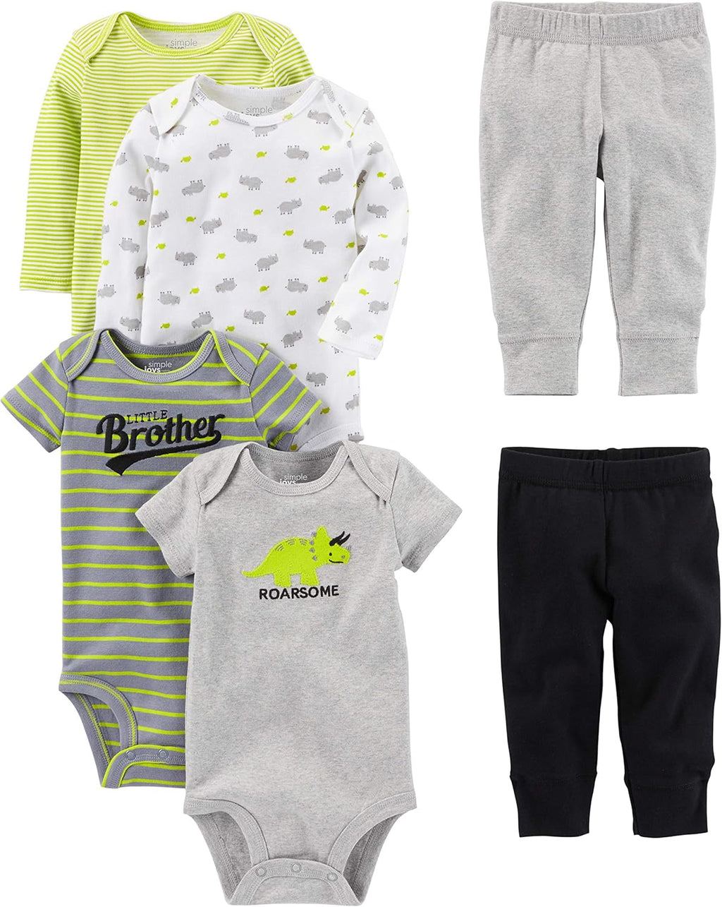 Simple Joys by Carter's unisex-baby 6-piece Bodysuits (Short and Long Sleeve) and Pants Set