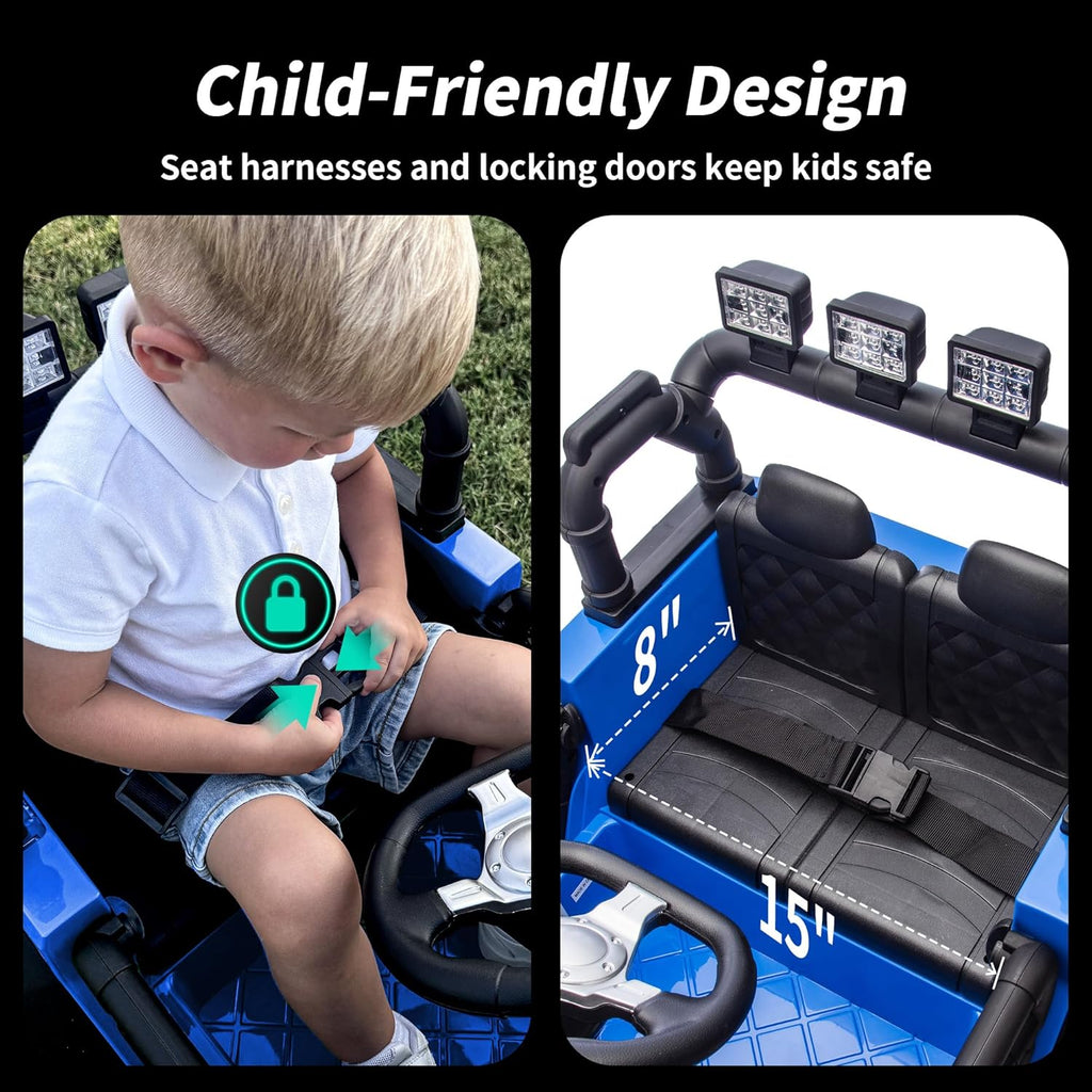 24V Kids Ride on Toy, Kids Electric Vehicles Car Ride on Car Truck for Toddlers with Remote Control, 2x200W Motor - Blue
