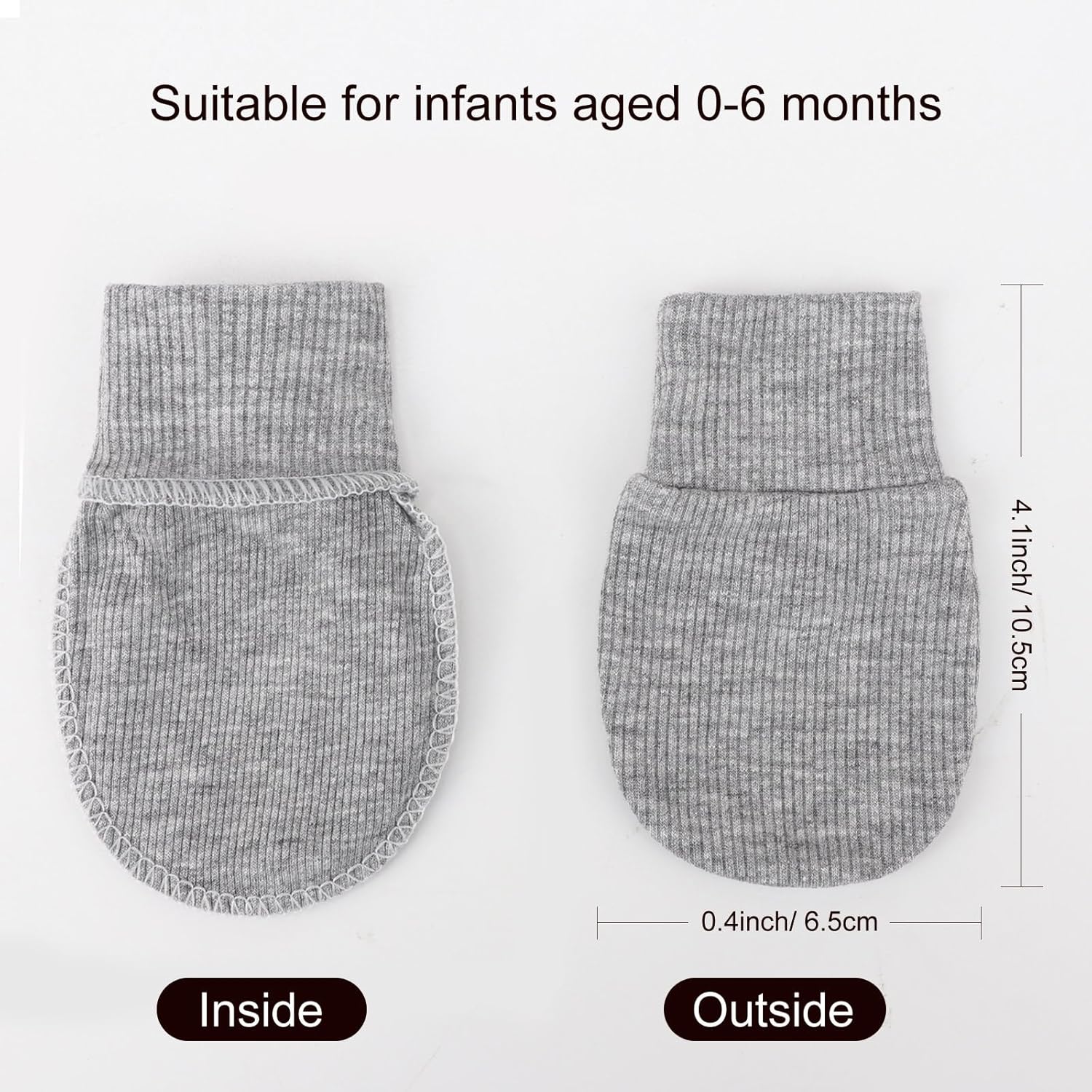 BQUBO 6 Pairs Newborn Baby Boys Girls Mittens 0-6 Months Unisex-Baby Infant Mittens Elastic No Scratch Wrist Gloves
