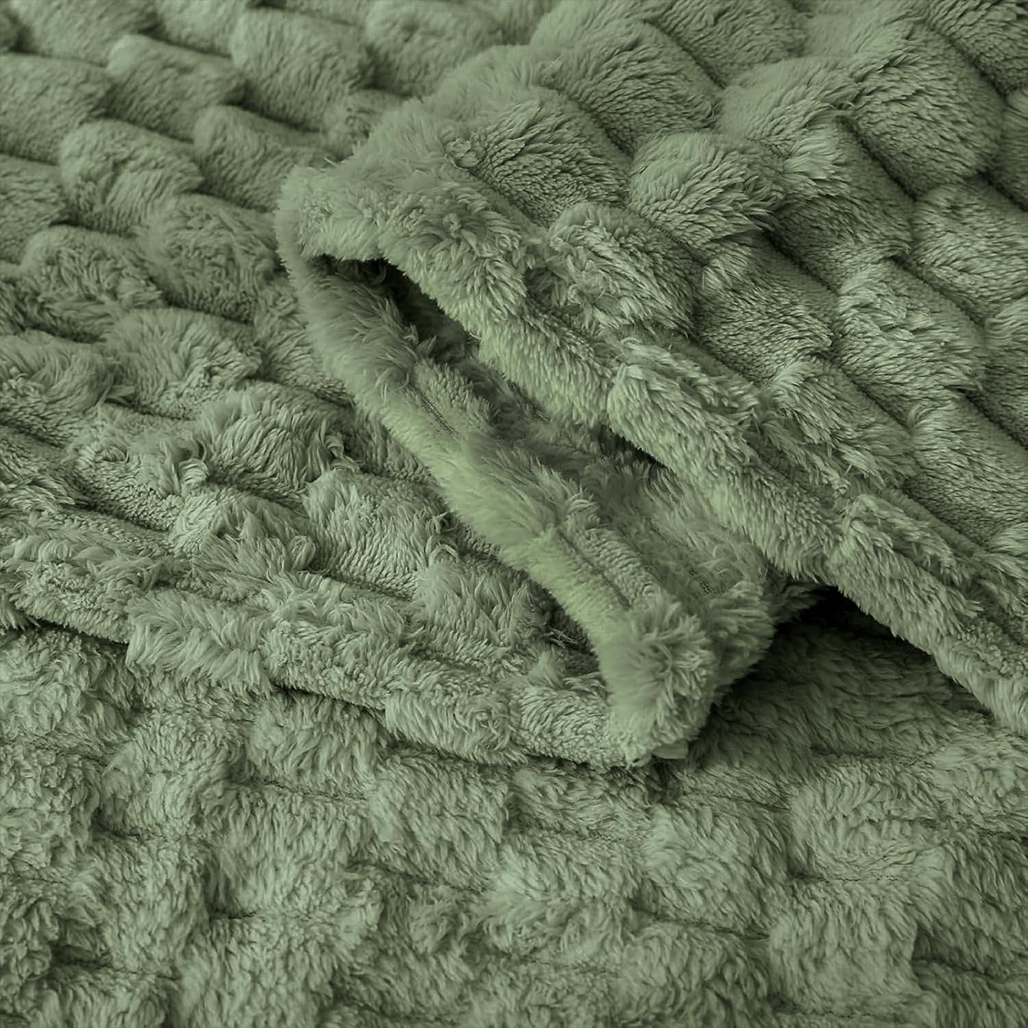 HOMRITAR Baby Blanket for Boys Girls 3D Flannel Fleece Fluffy Blankets for Baby Soft Plush Breathable Bed Blanket for All Season Toddler Infant or Newborn (30 x 40 Inch, Olive Green)