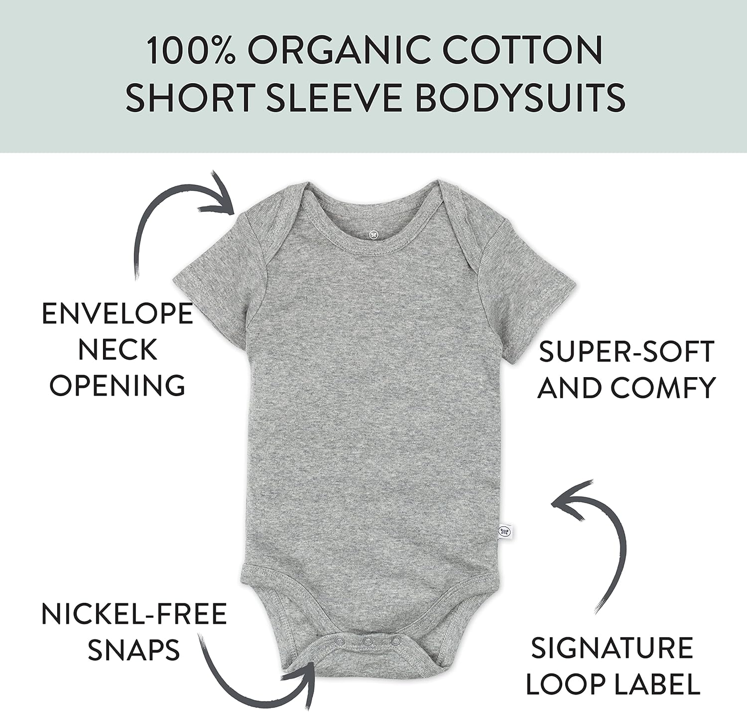 HonestBaby unisex-baby 10-pack Short Sleeve Bodysuits One-piece 100% Organic Cotton for Infant Baby Boys, Girls