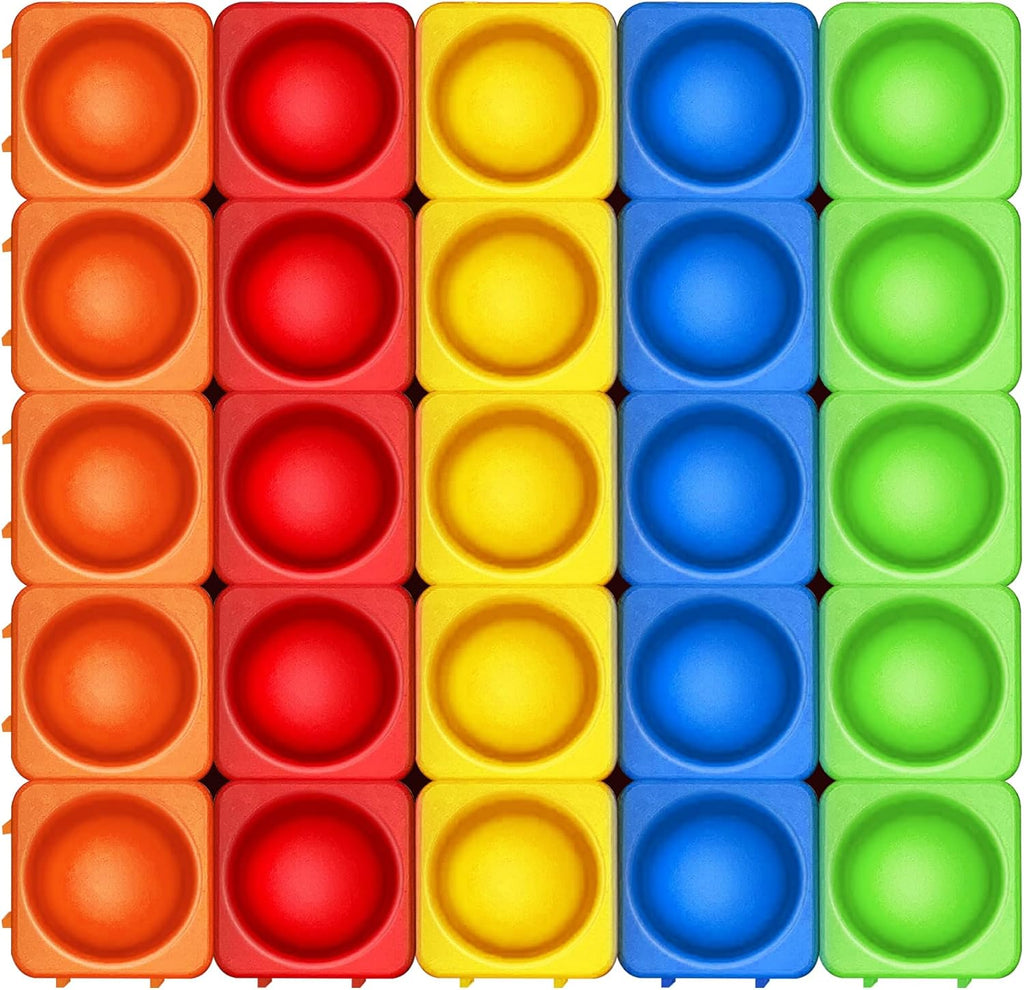 Giant Pop Blocks Bubble Premium Silicone Pop Fidget Blocks for Endless Joy and Education - Vibrant Pop Blocks for Imaginative Play and Puzzle Games-Toy Gift for Kids (25PCS)
