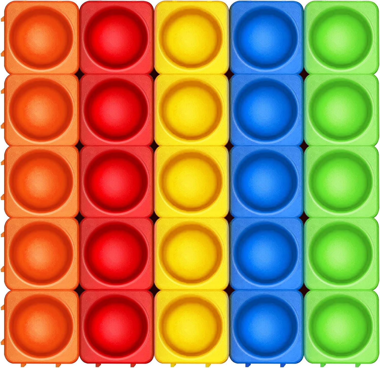 Giant Pop Blocks Bubble Premium Silicone Pop Fidget Blocks for Endless Joy and Education - Vibrant Pop Blocks for Imaginative Play and Puzzle Games-Toy Gift for Kids (25PCS)