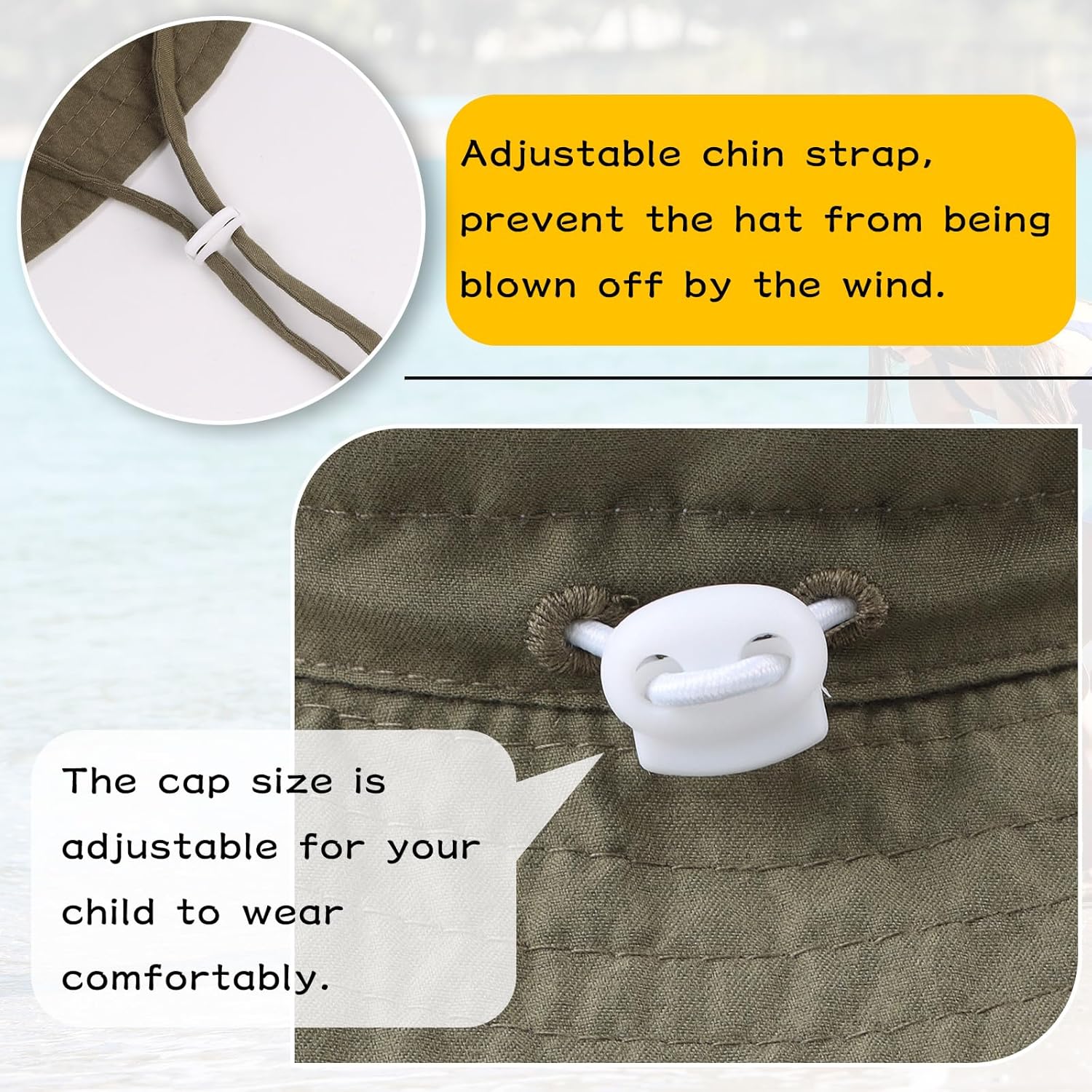 Peecabe Summer Baby Sun Hat for Boys Girls UPF 50+ Wide Brim Toddle Bucket Hat Adjustable Baby Beach Cap 0-8 Years