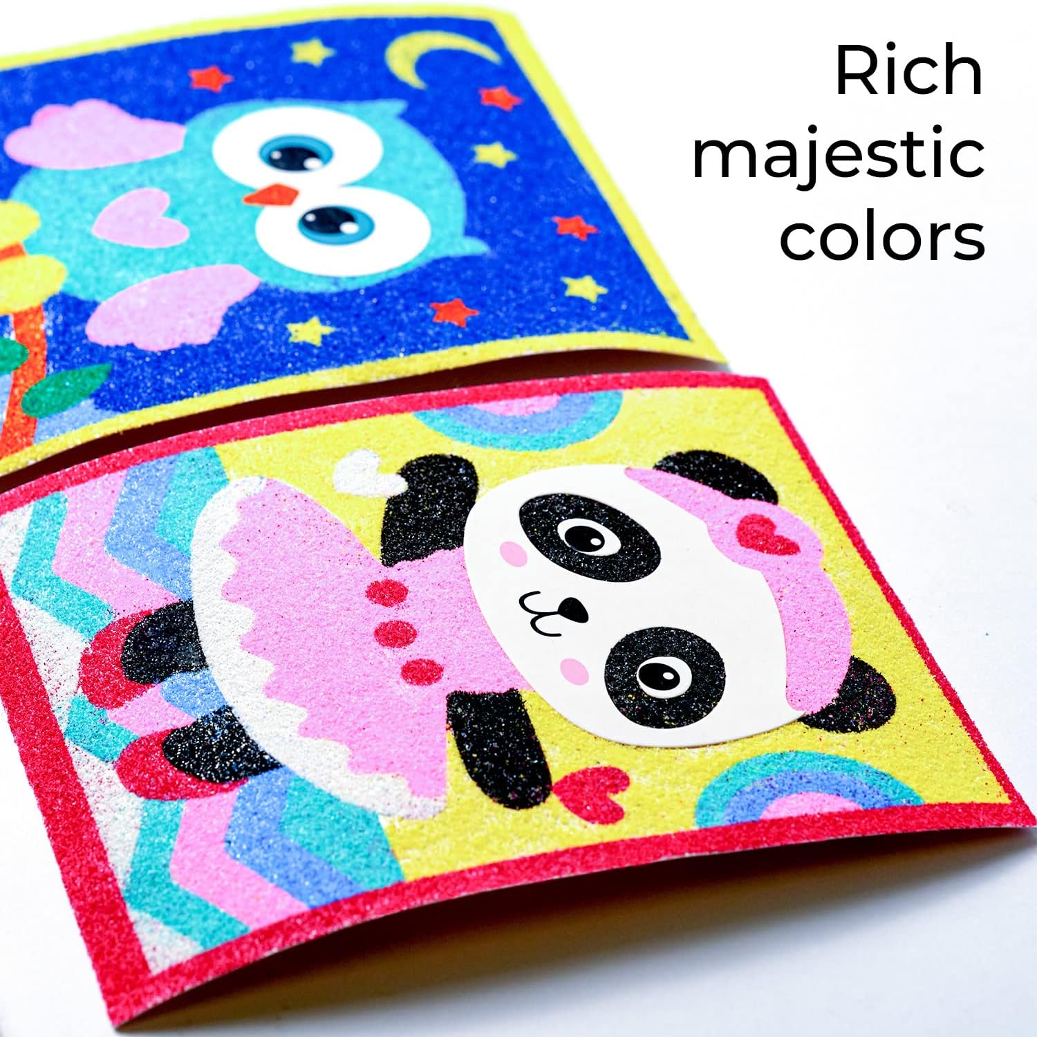 Sand Art Pictures Craft Sand - Сolor Sand Painting - Color Splash Sand Art Pictures Kids - Sticker Art Sheets Peel and Stick – Colored Sand Art Kit