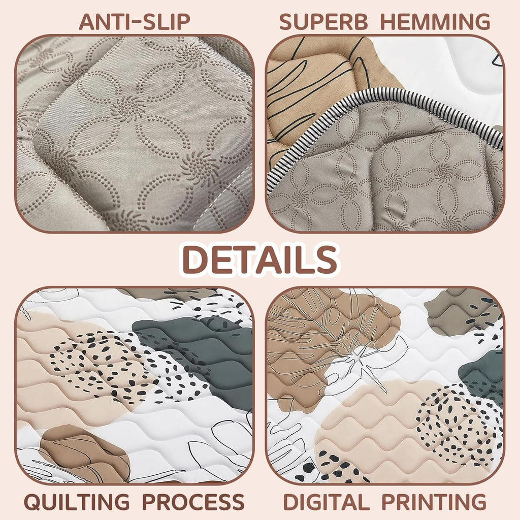 Baby Play Mat - Thicken 50x50 Inch Soft Foam Crawling Mat for Playpen & Floor, Non-Slip Waterproof Activity Playmats for Infants & Toddlers, Portable Foldable & Machine Washable, Boho Design