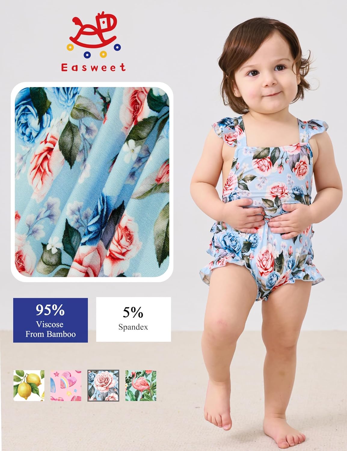 Bamboo Viscose Baby Romper Infant Girl Ruffle Sleeveless Newborn Baby Girl Bodysuit