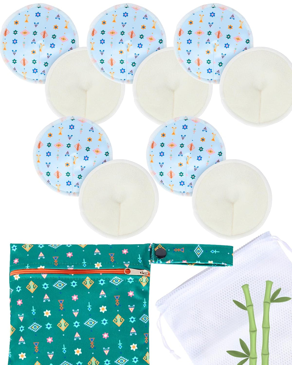 Nursing Pads - Breast Pads for Leaking Milk - Reusable & Washable Breastfeeding Pads - Stay Dry Longer - Almohadillas y Protectores de Lactancia - Viscose derived from Bamboo - 10 Pads