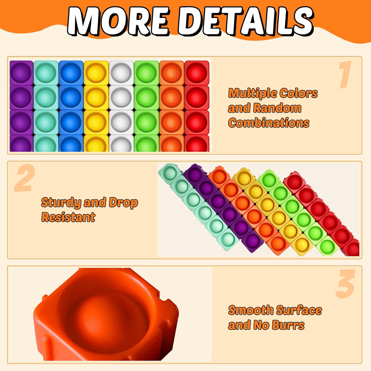 Giant Pop Blocks Bubble Premium Silicone Pop Fidget Blocks for Endless Joy and Education - Vibrant Pop Blocks for Imaginative Play and Puzzle Games-Toy Gift for Kids(16PCS-2)