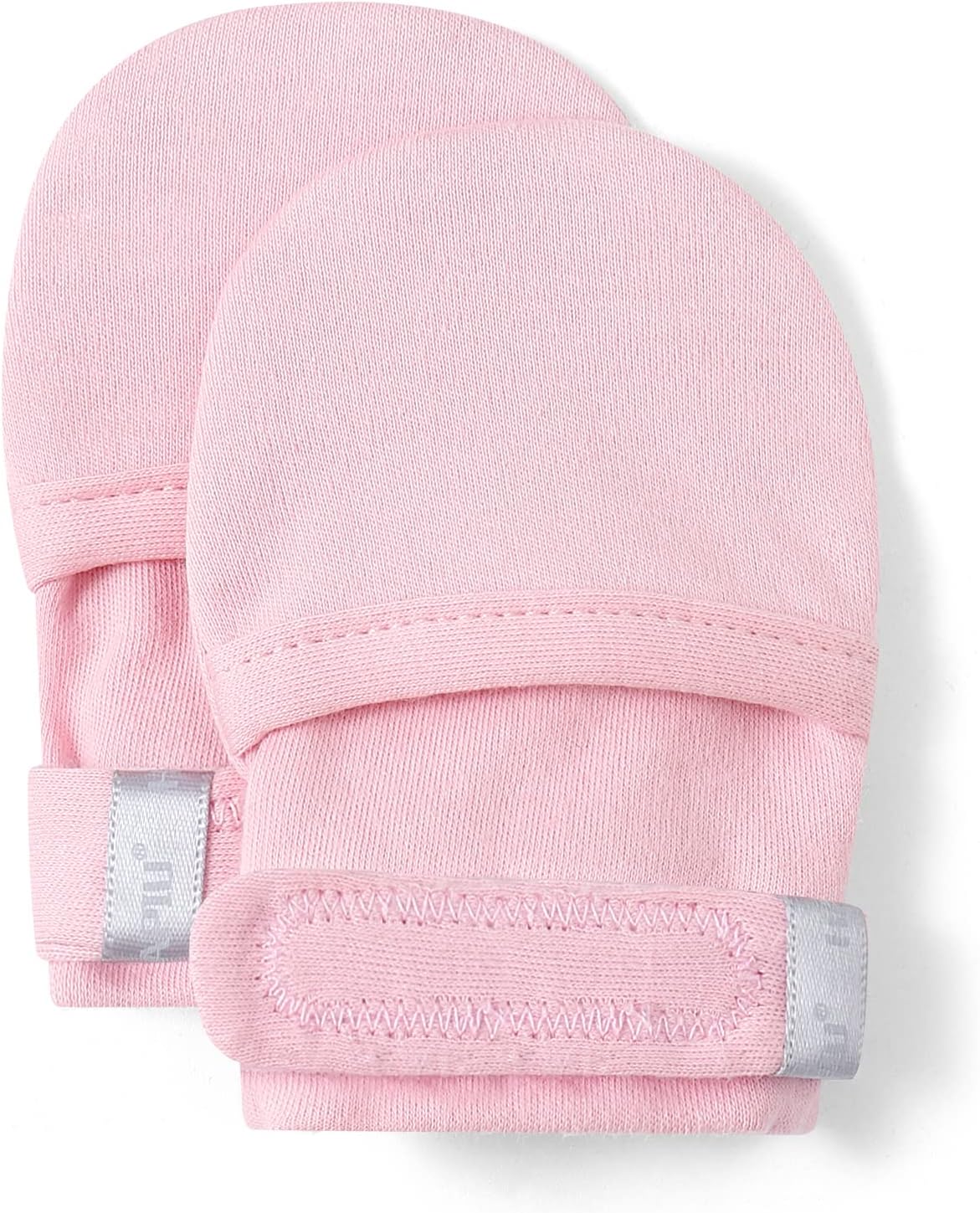 HAPIU Baby No Scratch Mittens Stay On, 100% Cotton Breathable, Adjustable Infant Gloves for Boys Girls, Newborn - 12 M