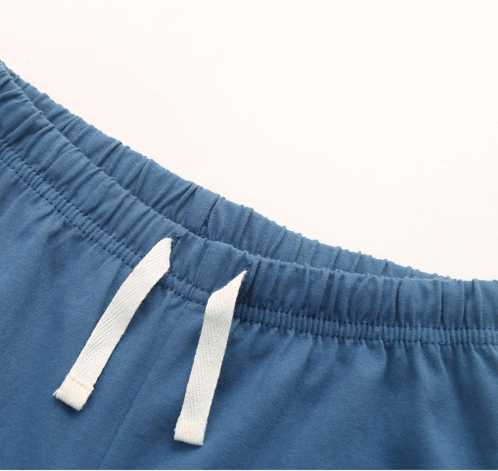 GFQLONG 4 Pack Toddler Boys and Girls Cotton Pants Lightweight Trousers, Kids Summer Casual Solid Sweatpants with Drawstring