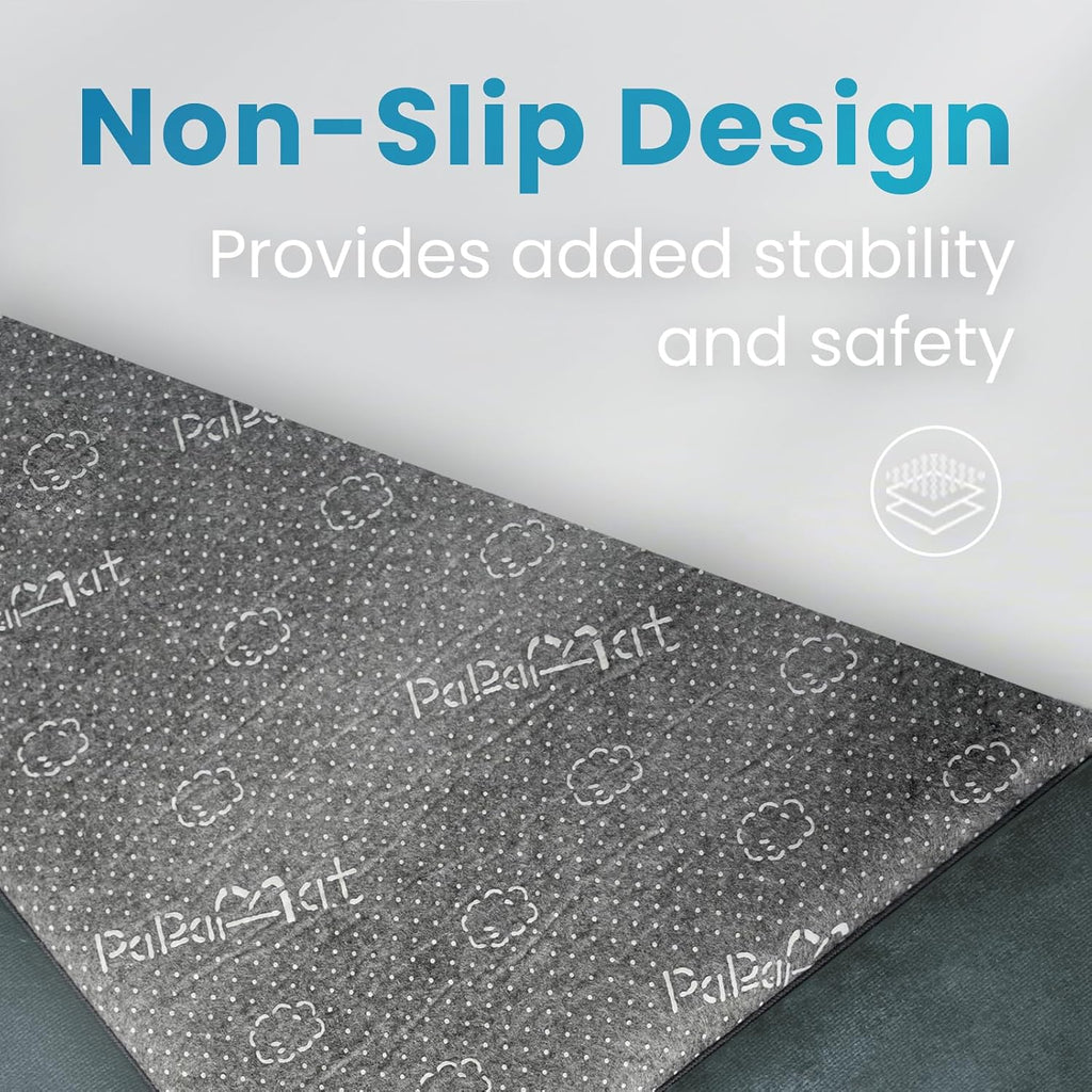 1.3" Thick Baby Play Mat,Ultra Soft Elasti-Foam 50×50 Playpen Mat for Tummy Time,Water-Repellent Coral Fleece Nursery Rug for Infants,Toddlers,Kids,Non-Slip Safe for Crawling(Dark Grey)