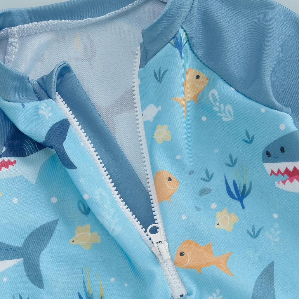 Hnyenmcko Baby/Toddler Boy Rash Guard Swimsuit Long Sleeve One Piece Zipper Swimwear Sunsuit Infant Bathing Suit Beachwear
