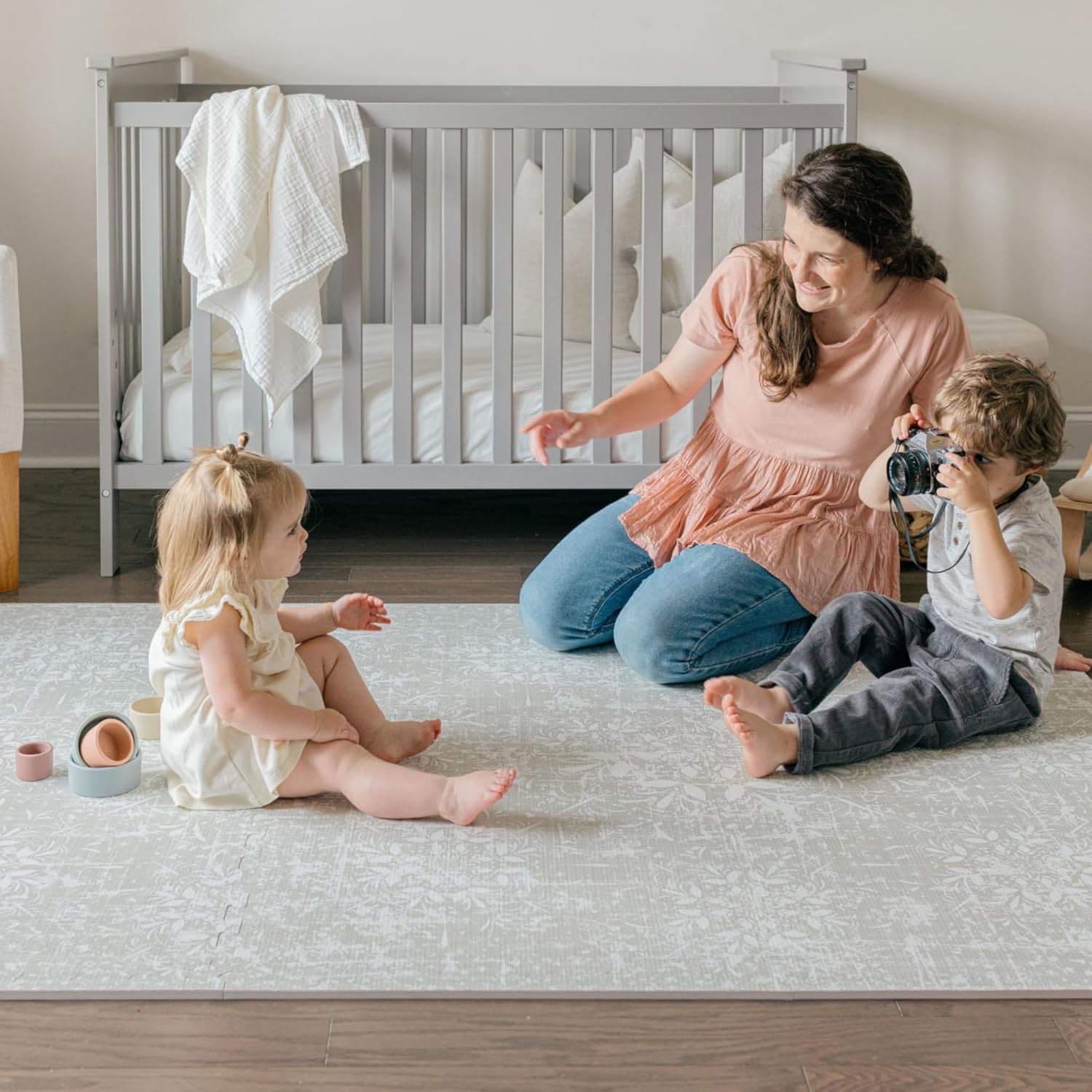 Baby Play Mats for Floor - Eden (4x6ft) - Premium EVA Foam Play Mat for Babies & Toddlers - Perfect for Tummy Time, Crawling, Playroom - Stylish & Comfortable Kids Play Mat