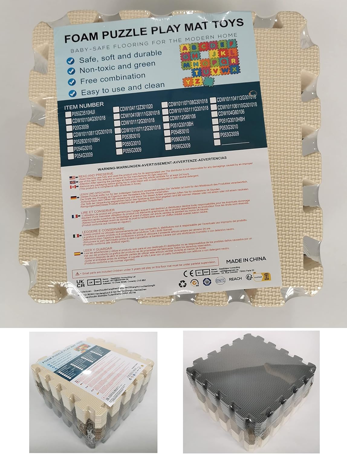 MQIAOHAM® 25 Pieces Puzzle Play Mats, Soft Baby Play Mat, Kids Interlocking Foam Floor Tiles, Toddlers Carpet Playmats G301025-101112