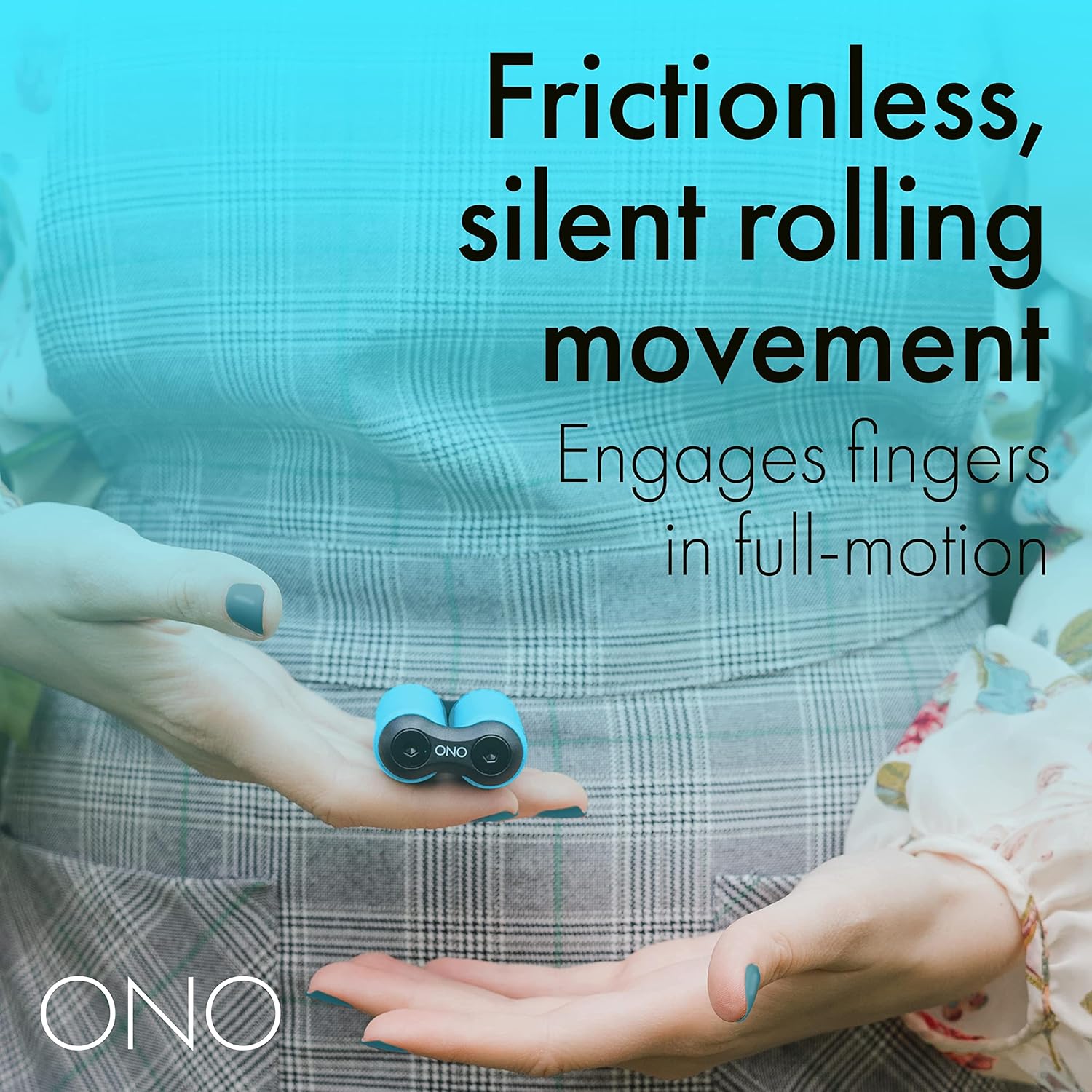 ONO Roller - Handheld Fidget Toy for Adults | Help Relieve Stress, Anxiety, Tension | Promotes Focus, Clarity | Compact, Portable Design (Junior Size/ABS Plastic, Teal)