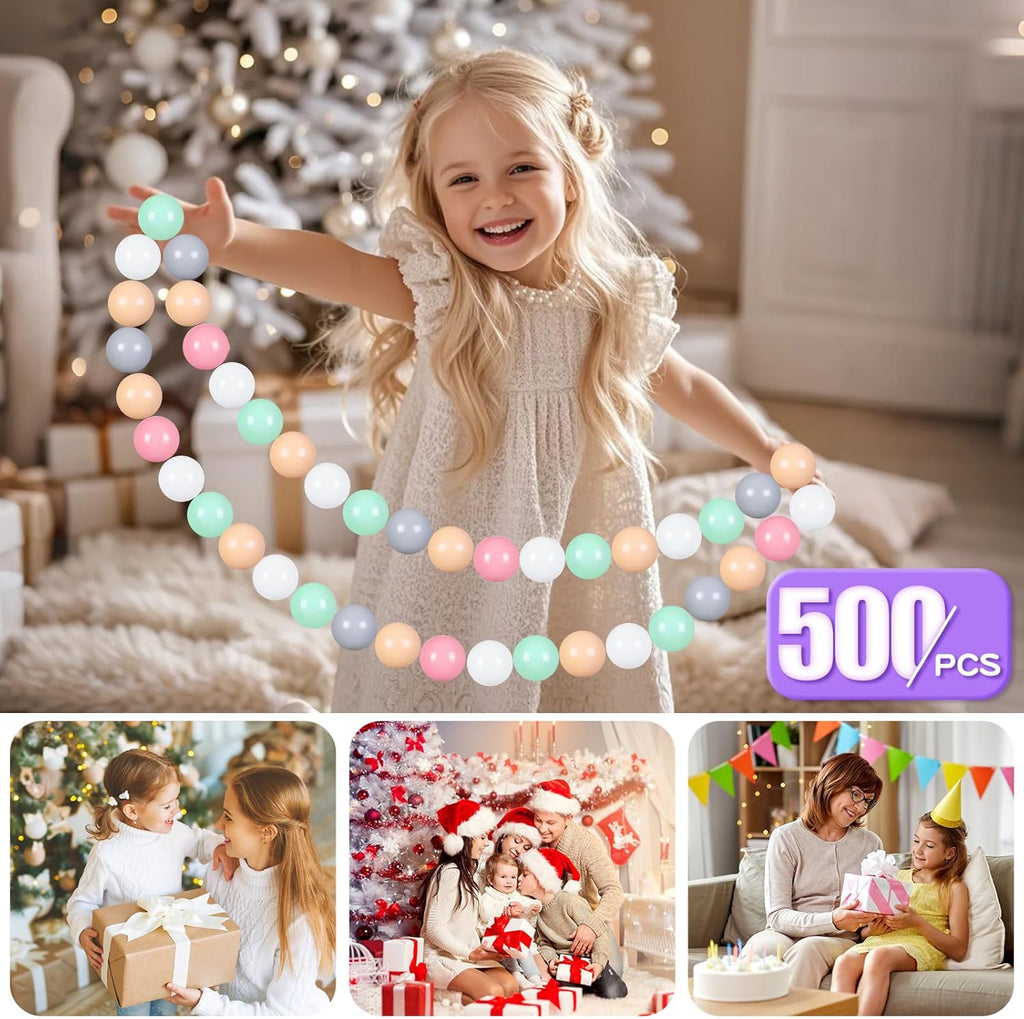 GOGOSO Balls for Ball Pit - Plastic Ball for Toddlers 1-3, Baby Kids Ball Pool Decoration 50 100 200 300 500 1000 (6 Colors, 500 Balls)