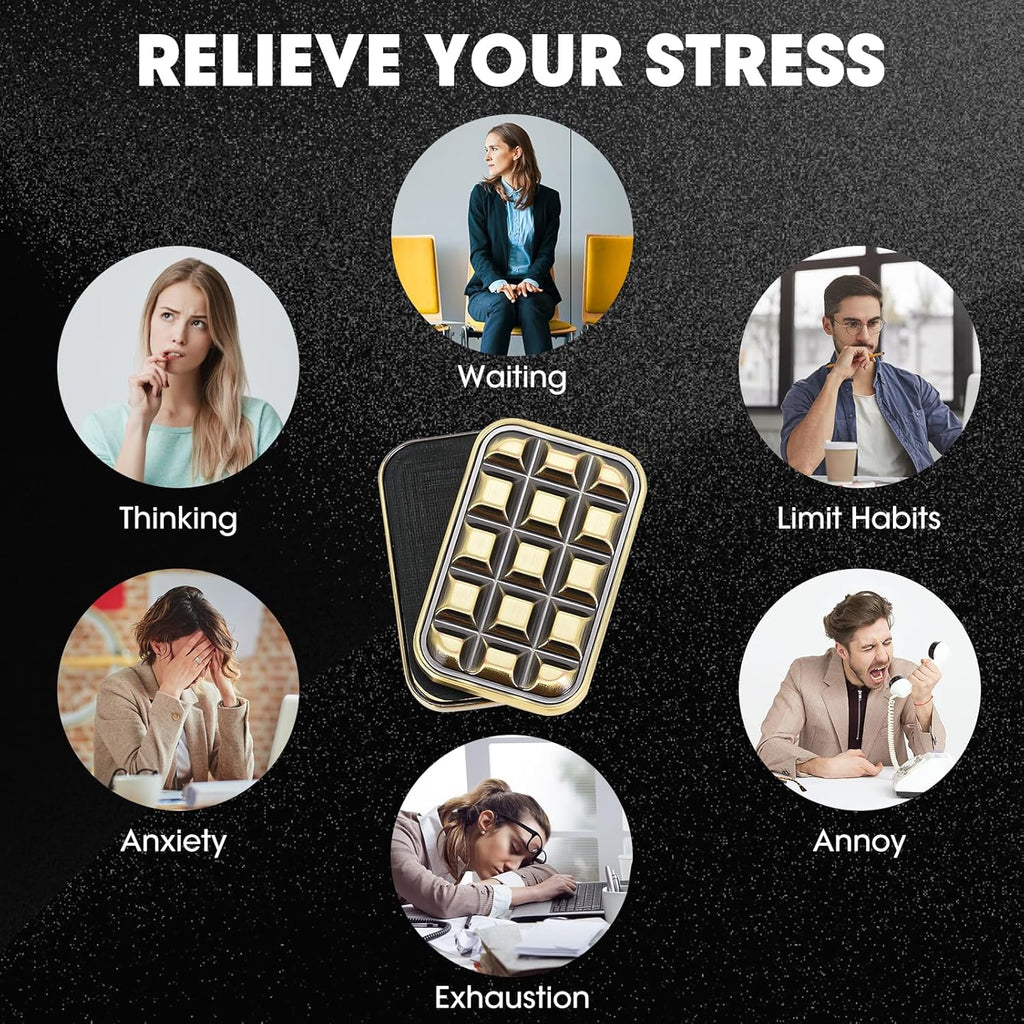 Fidget Slider Metal Magnetic Fidget Toys Adults for Stress Relief Building Blocks (Metallic)