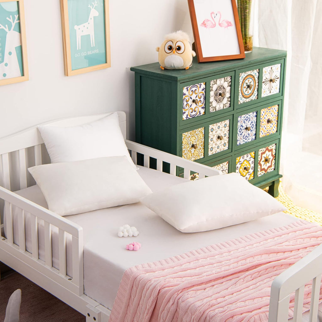 NTBAY 2 Pack Pillows with Microfiber Pillowcases, Soft Cotton Down Alternative 13x18 Zippered Pillows for Sleeping in Crib Bed - Machine Washable - Breathable Travel Pillows, Black