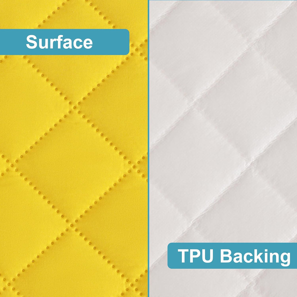 NTBAY 2 Pack Waterproof Mini Crib Mattress Protector, Quilted 24"x38" Fitted Mattress Cover - Machine Washable - Soft and Breathable Baby Mattress Pad Sheet for Mini Crib and Baby Playards, Yellow