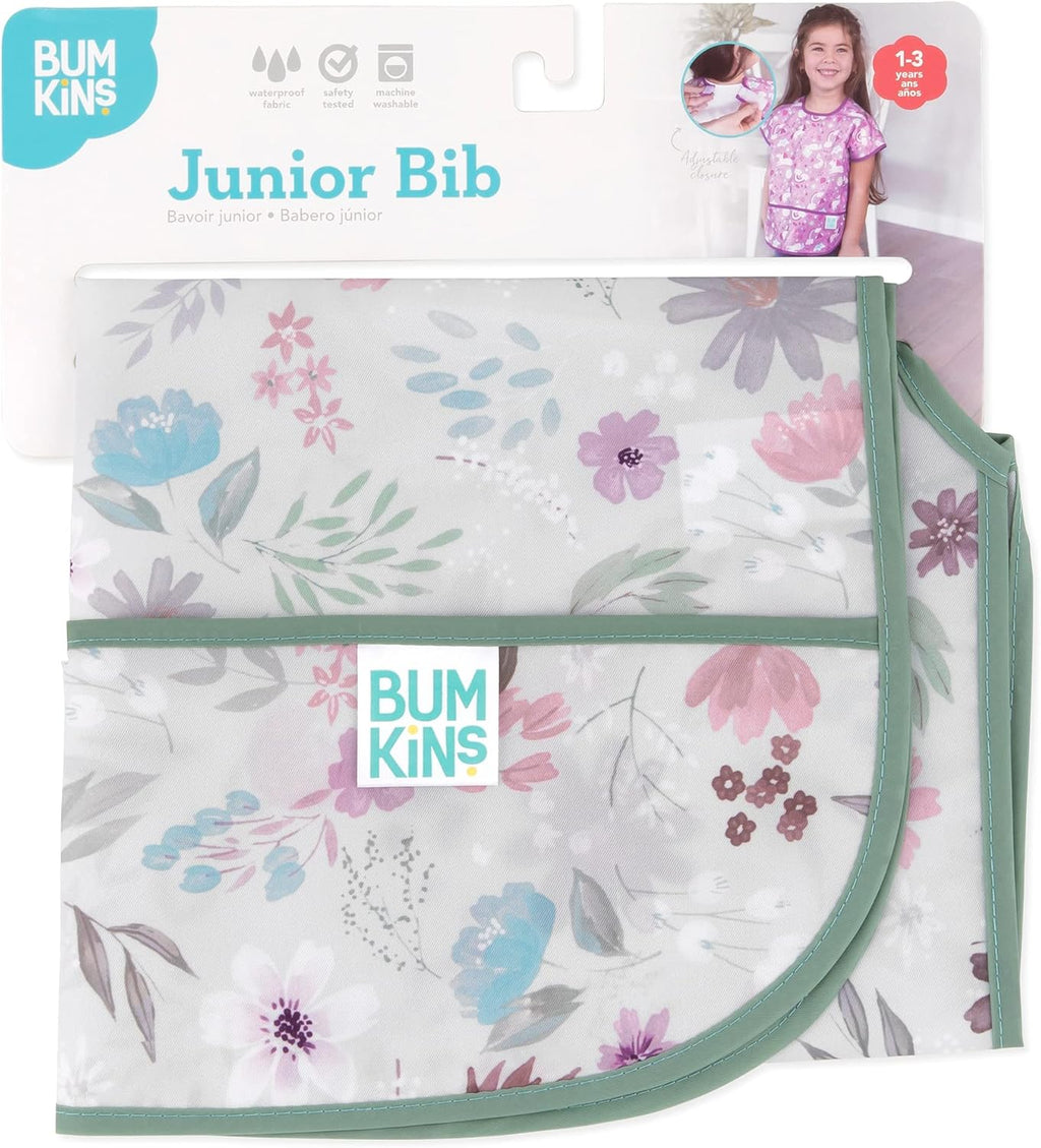 Bumkins Bibs - Toddler Bibs, Waterproof, Large for 1-3 Years, Short Sleeve