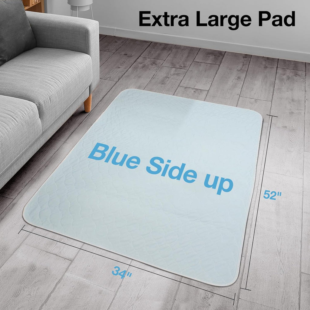 2 Packs Reusable Incontinence Bed Pad, 34X52 Inch Washable Pee Pads, Waterproof Bed Pad & Pet Pad, Perfect for Kids, Adults, The Elderly and Pets