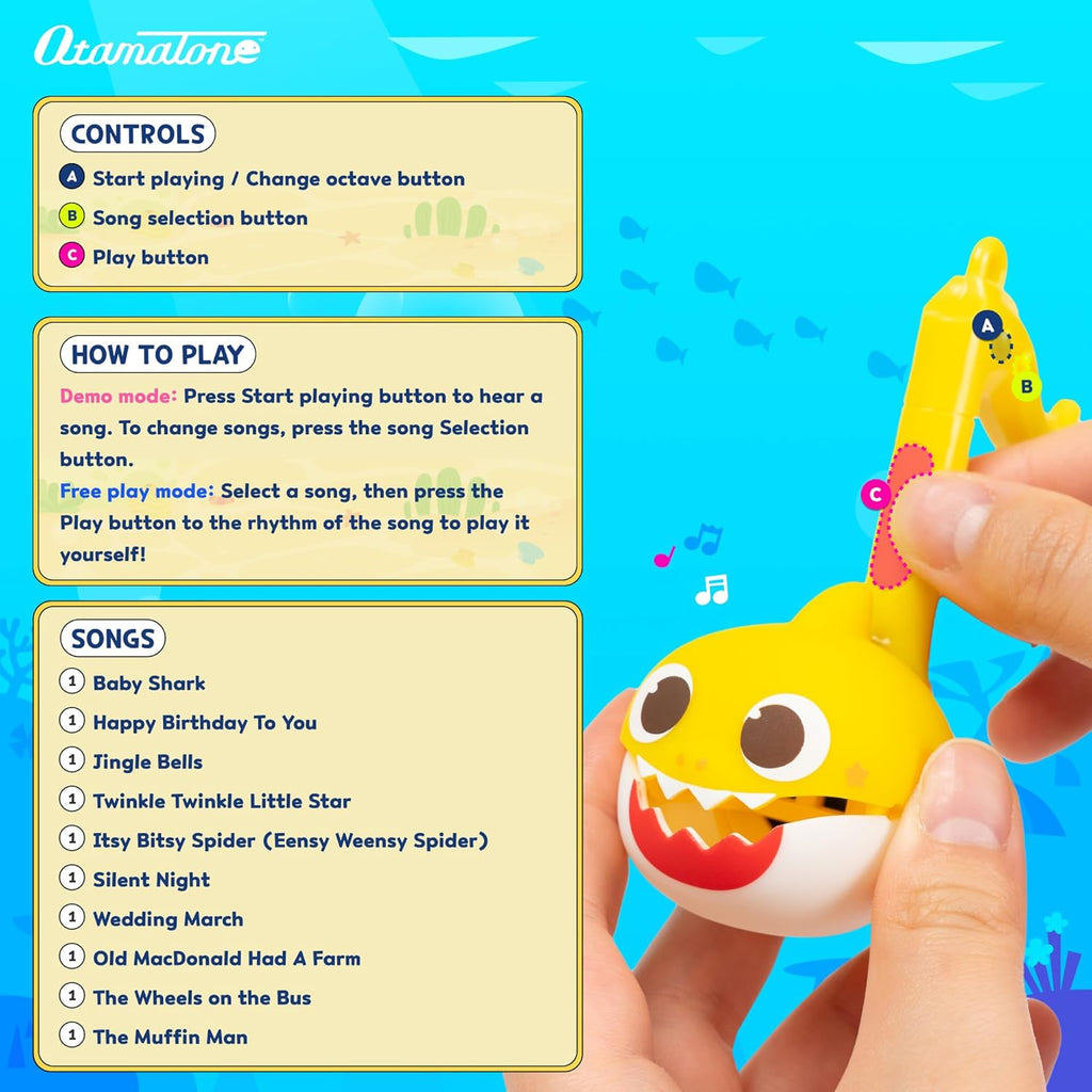 Otamatone Melody [Special Baby Shark Edition] Portable Mini Size Electronic Keychain Musical Toy from Japan – by Maywa Denki [English Instructions] – Baby Shark