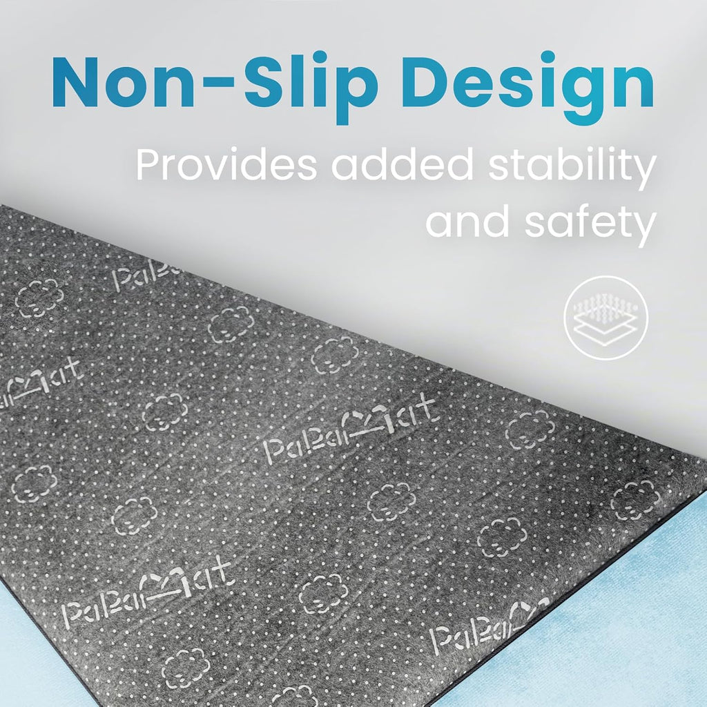 1.3" Thick Baby Play Mat,Ultra Soft Elasti-Foam 50×50 Playpen Mat for Tummy Time,Water-Repellent Coral Fleece Nursery Rug for Infants,Toddlers,Kids,Non-Slip Safe for Crawling(Ice Blue)