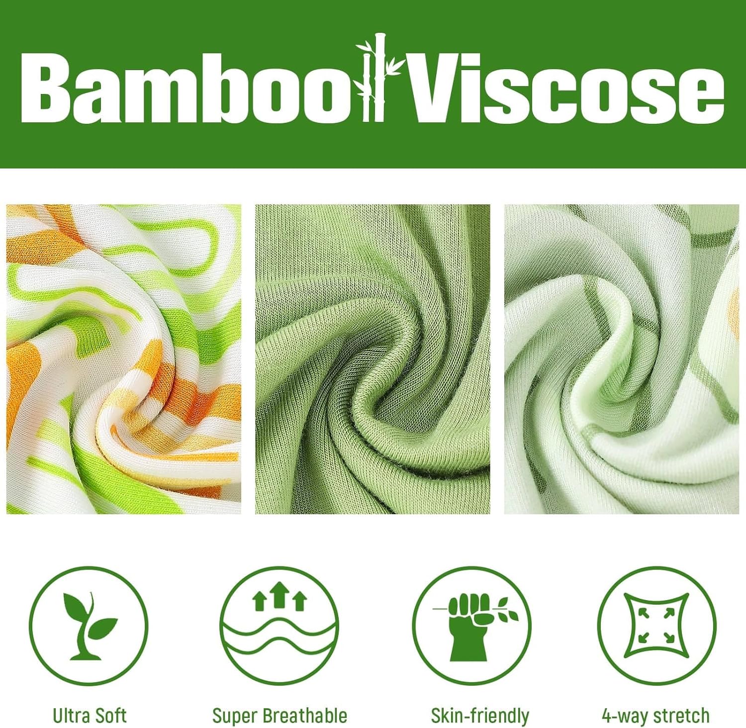 OPAWO Bamboo Baby Pajamas 3 Pack, Double Zipper Bamboo Sleepers for Baby Boy Girl Romper, Toddler Summer Clothes Outfit 0-24M