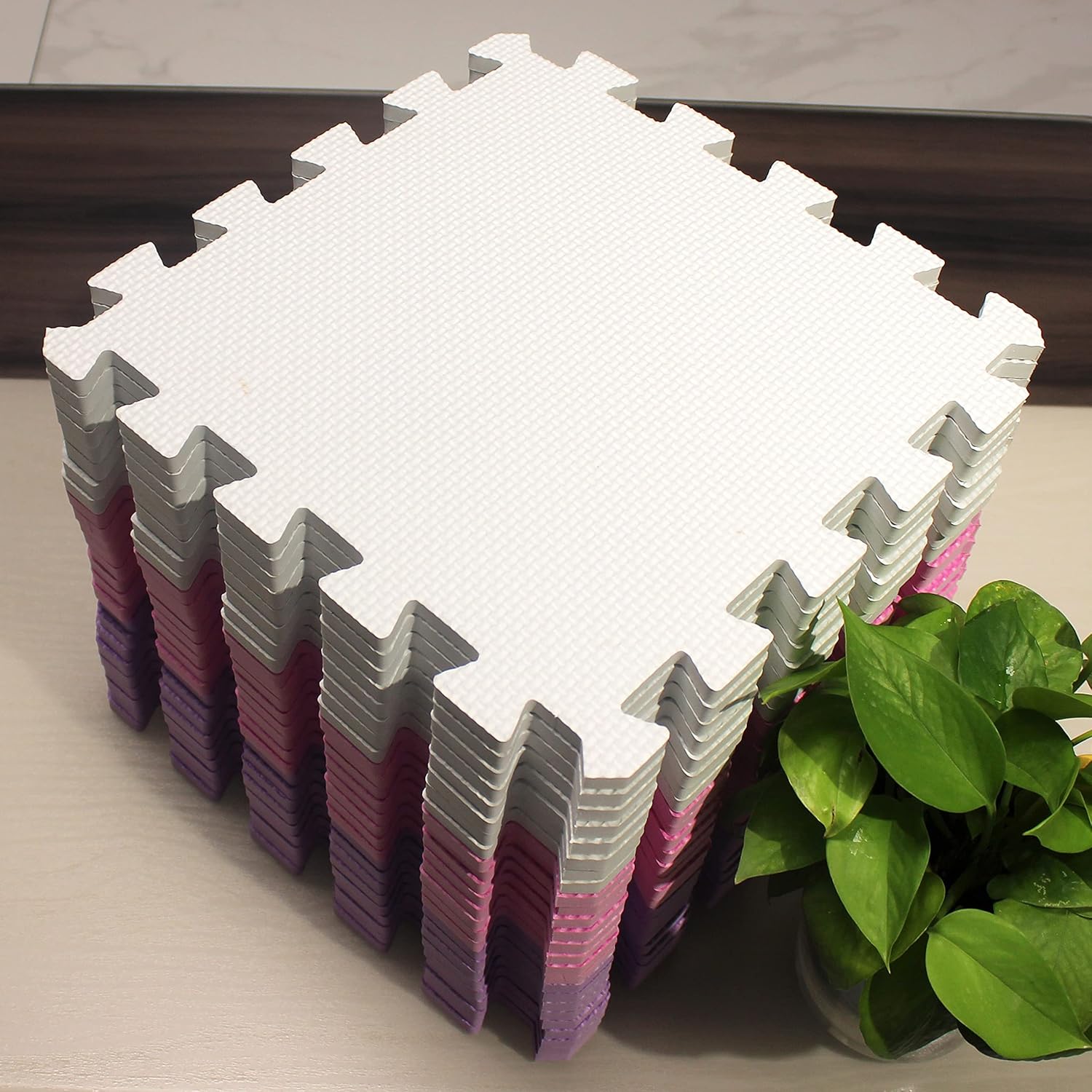 MQIAOHAM® 25 Pieces Puzzle Play Mats, Soft Baby Play Mat, Kids Interlocking Foam Floor Tiles, Toddlers Carpet Playmats G301025-101103111