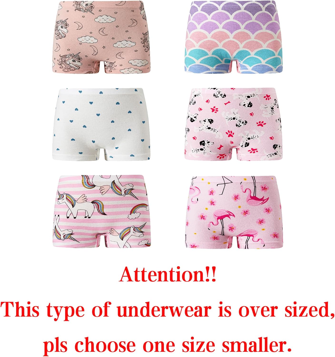 KikizYe Little Girls Boyshort Panties Big Kids Soft Cotton Underwear