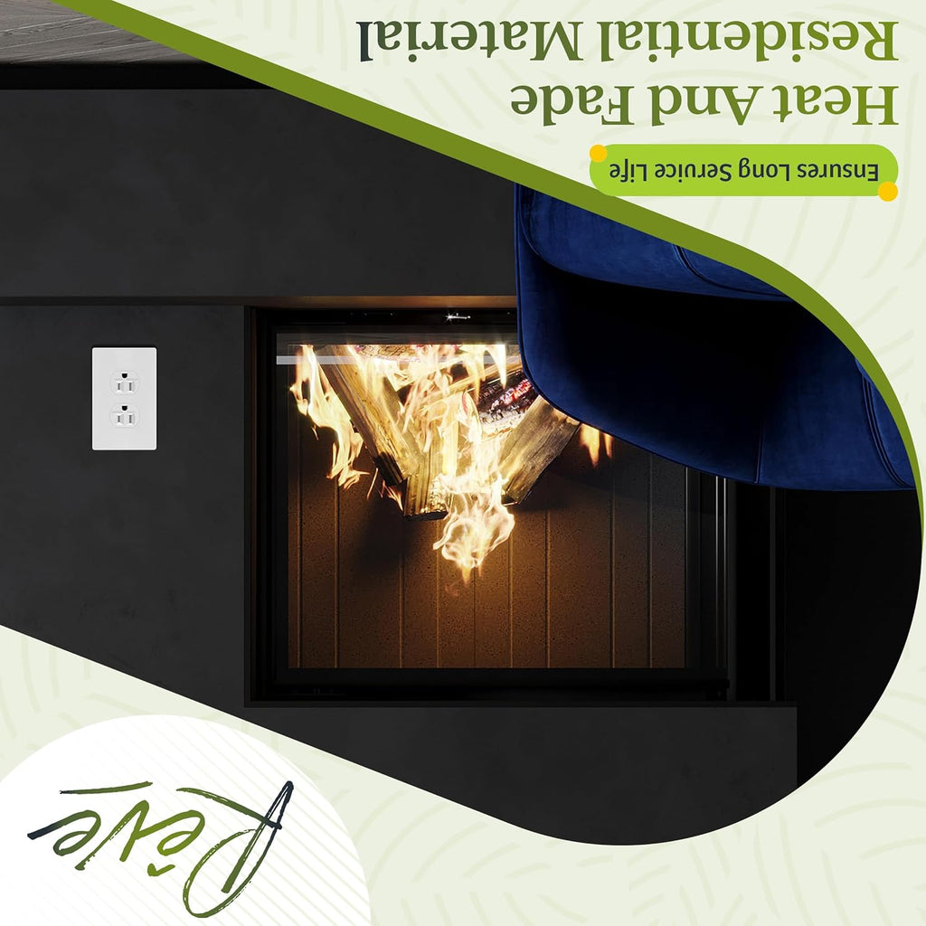 TG Screwless Duplex Wall Plate, Child Safe Receptacle Outlet Cover, Standard Size, 1-Gang 4.68" x 2.93", Unbreakable Polycarbonate Thermoplastic, UL Listed, SP-S1-W, Glossy, White