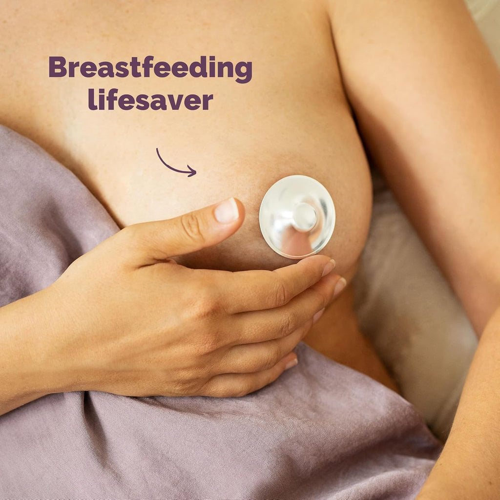 Original Silver Nursing Cups - Made in Germany with 999 Silver - Universal Fit - Protect and Soothe Sore Nipples - Silver Nipple Shields for Breastfeeding - FDA-Registered