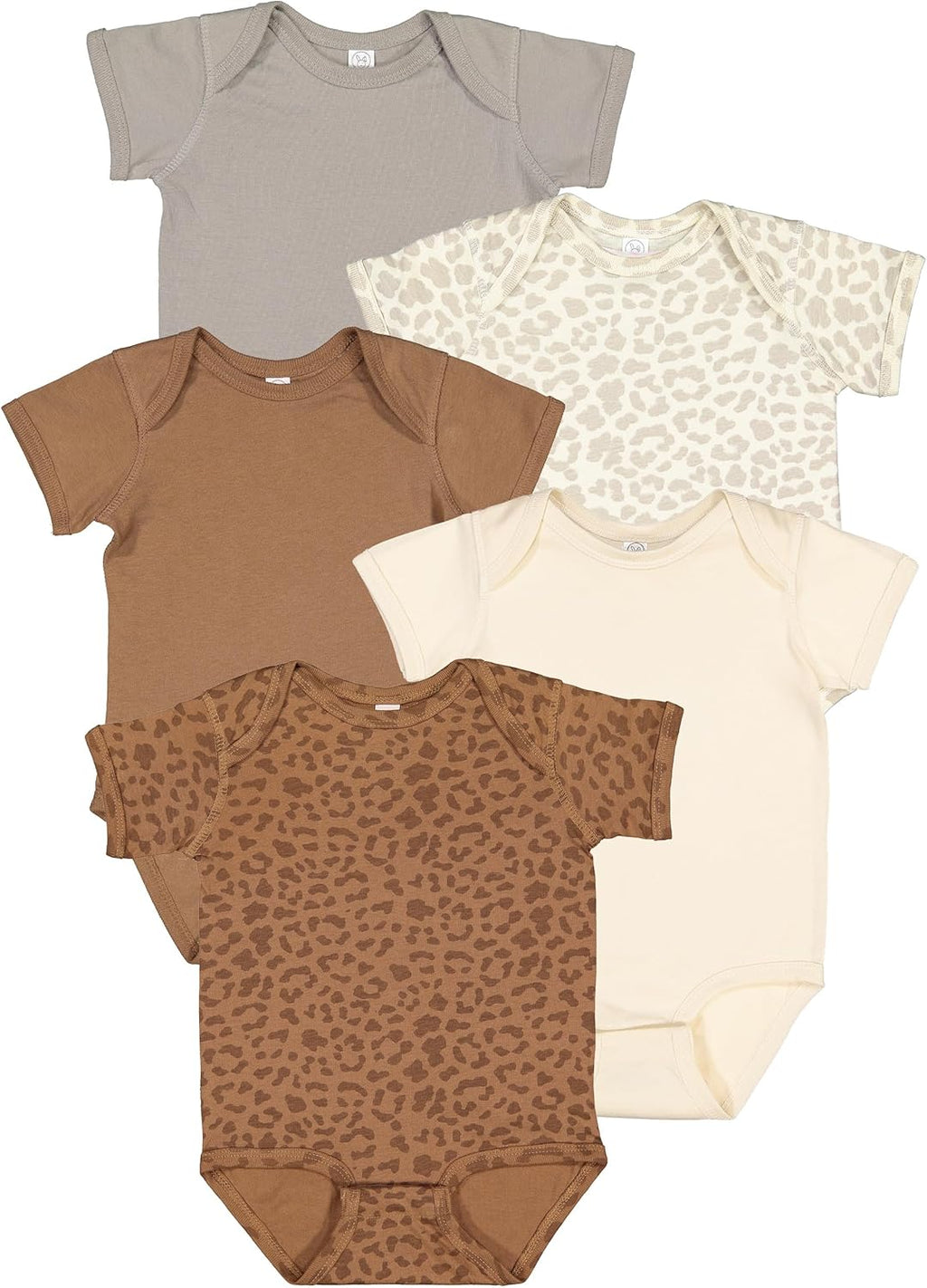 RABBIT SKINS Baby 5-Pack Soft Short Sleeve Bodysuit (4424K)