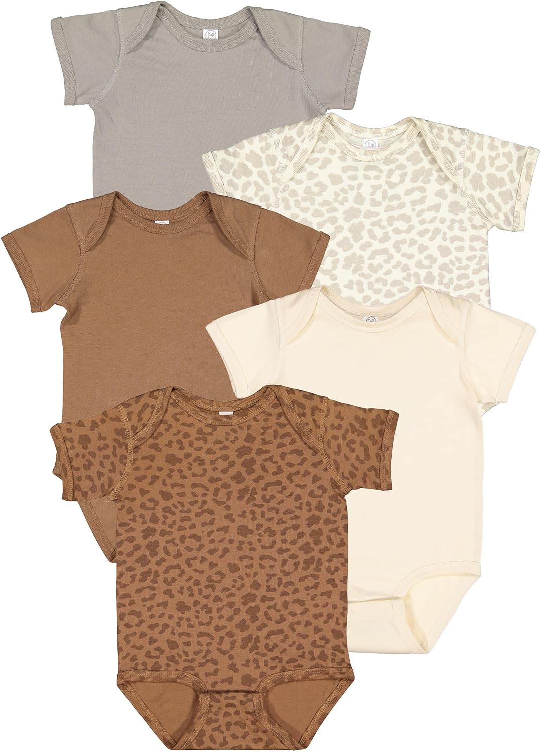 RABBIT SKINS Baby 5-Pack Soft Short Sleeve Bodysuit (4424K)