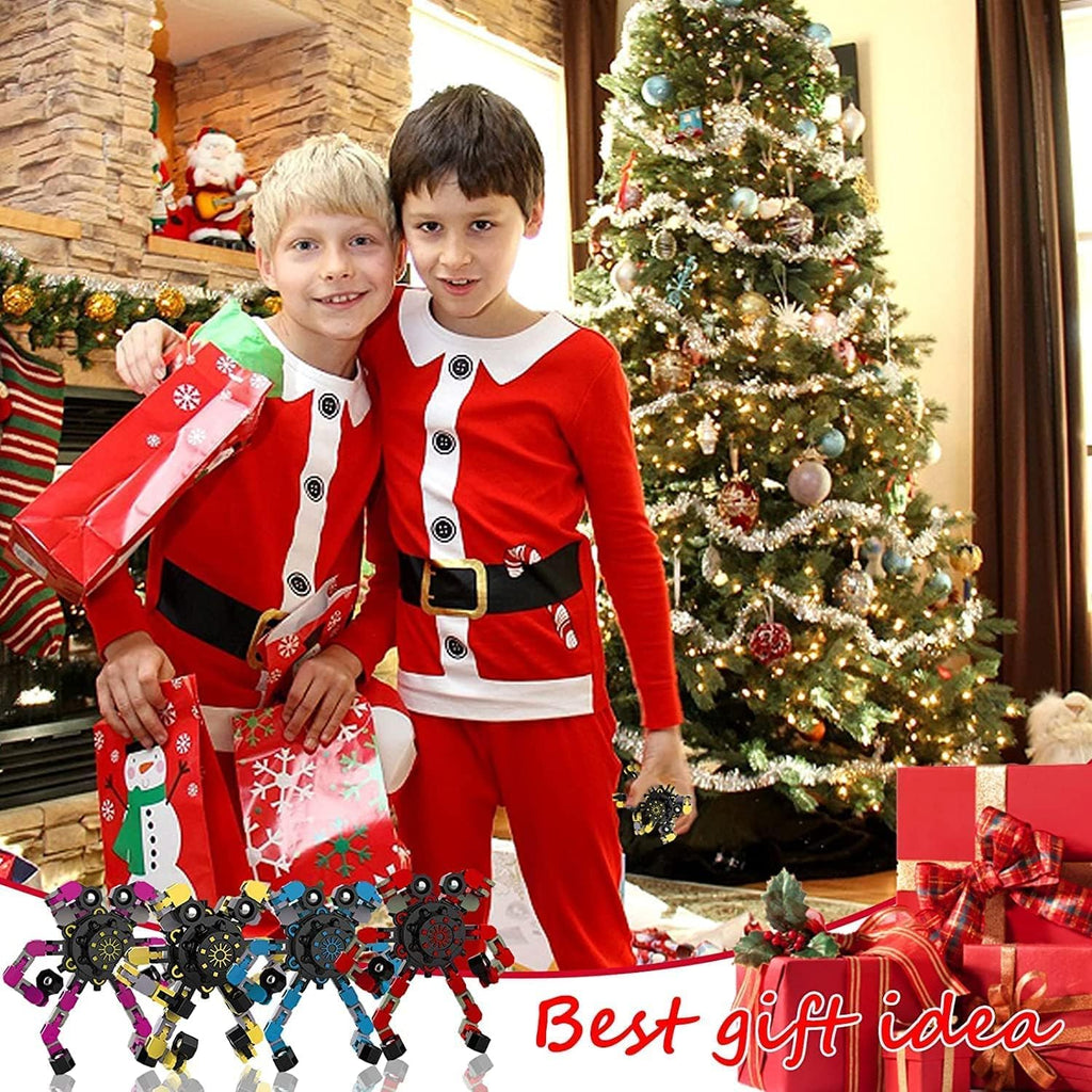 12 Pcs Deformable Robot Fidget Spinners Toys for Party Favor, Transformable Fingertip Spinner for Classroom Prizes, Christmas Valentine Gifts Goodie Bag Stocking Easter Basket Stuffers for Kids