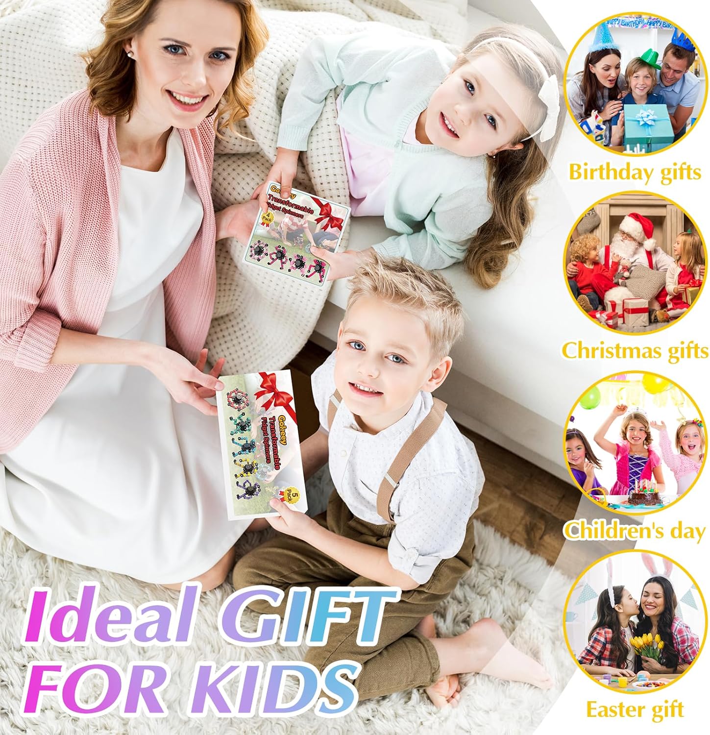 Gokeey Transformable Fidget Spinners for Kids and Adults Stress Relief Sensory Toys for Boys and Girls Fingertip Gyros for ADHD Autism for Kids