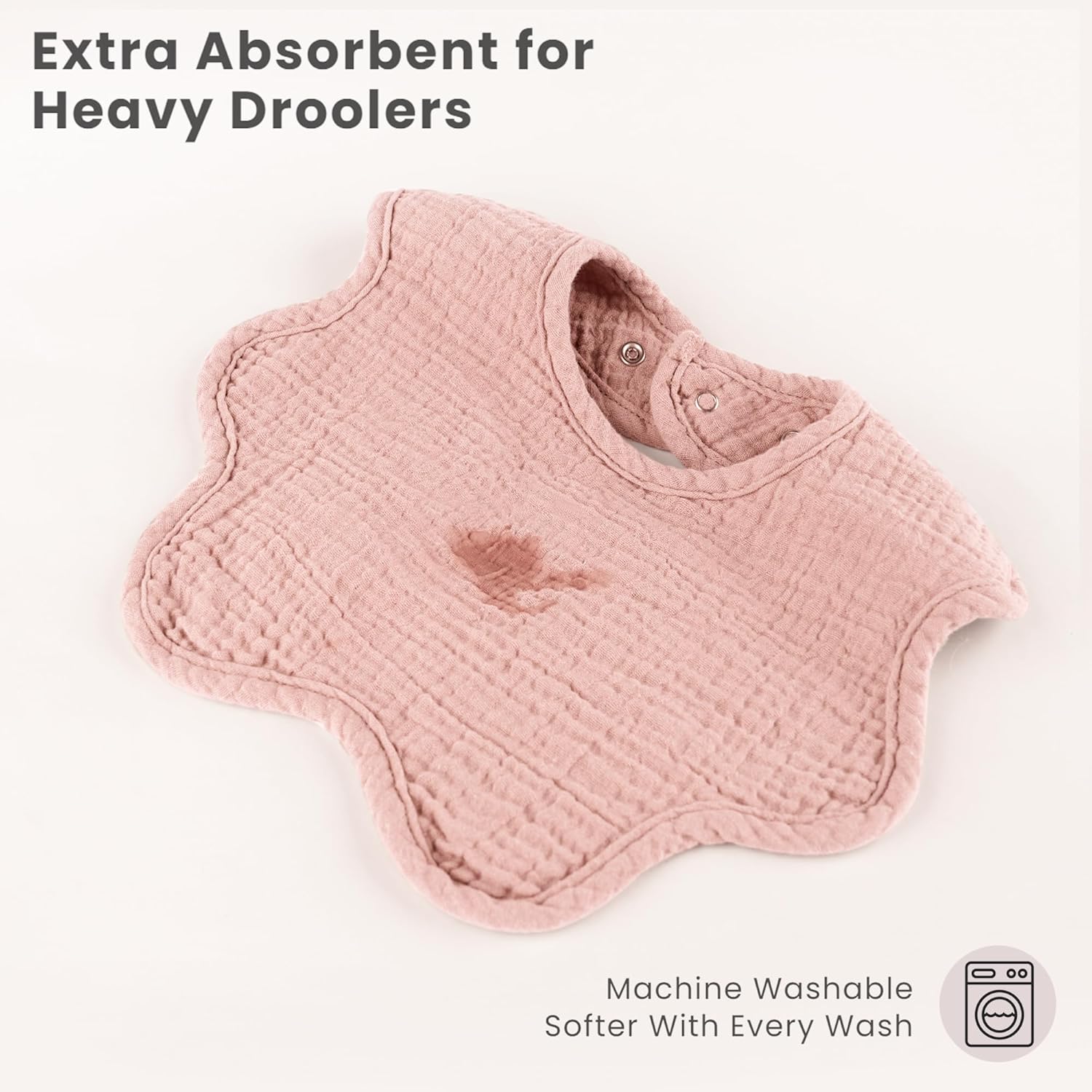 Konssy Muslin Baby Bibs 8 Pack, 100% Cotton Absorbent Bandana Drool Bibs for Teething and Drooling for Unisex Boys and Girls