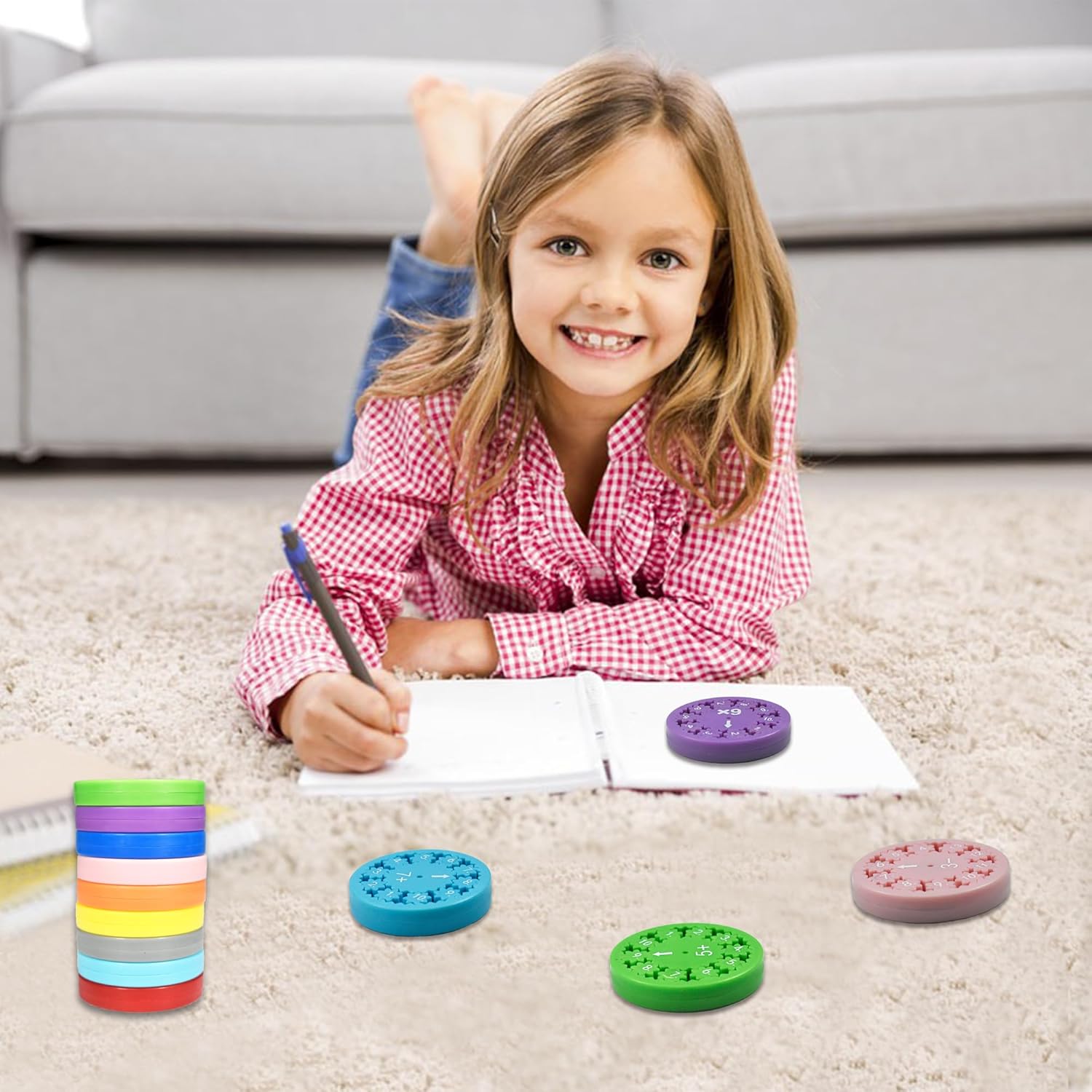 18 Pcs Math Fidget Spinner Math Facts Fidget Toys Fidget Spinners,Fun Early Education Math Fidget Spinners Gmaes,Fidget Spinner Learning Math Fidget Toy Game for Kids (Combination)