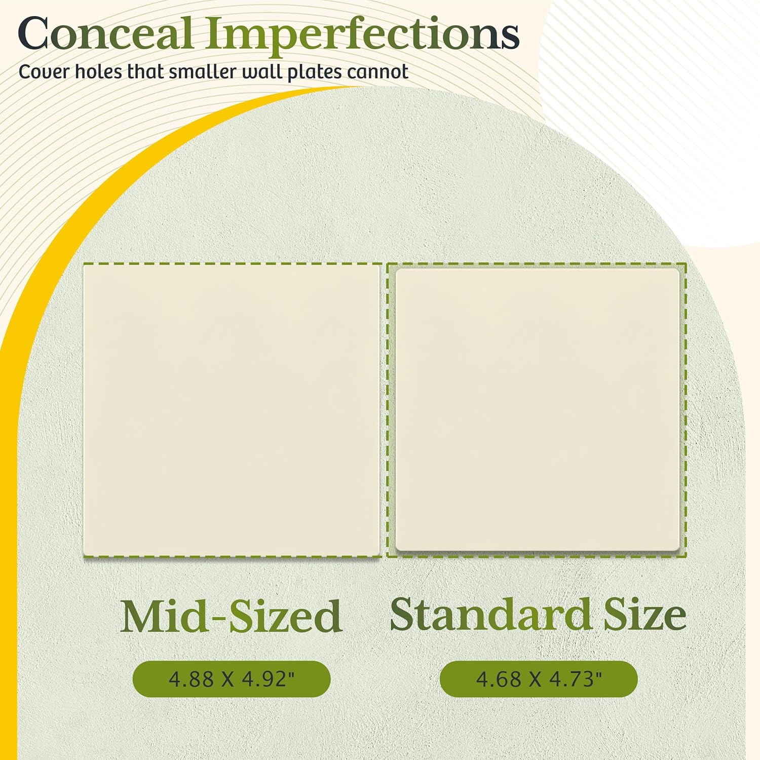 TG Screwless Double Blank Wall Plate, Child Safe Blank Device Outlet Cover, Mid-Size 2-Gang 4.88" H x 4.92" L, Polycarbonate Thermoplastic, UL Listed, SP-MB2-LA5P, Light Almond (5 Pack)