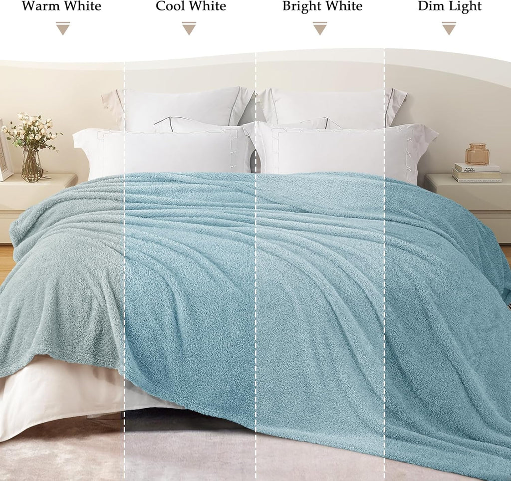 Exclusivo Mezcla Fleece Blanket for Couch, Soft and Cozy Twin Blankets for Women Men Girls Kids, Suitable for All Seasons, Slate Blue,60x80 Inches