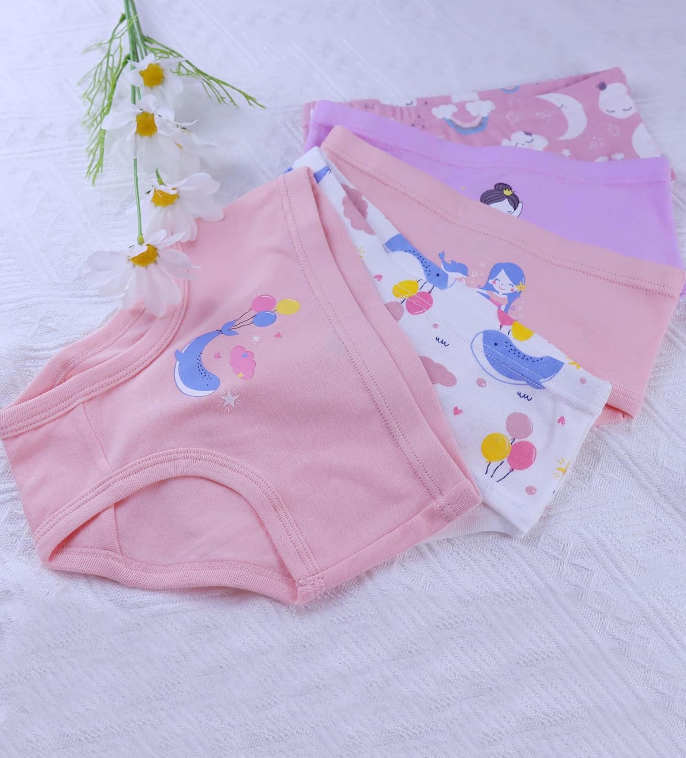 Boboking Girls Soft Underwear Toddler Kids Briefs Cotton Panties 12-pack