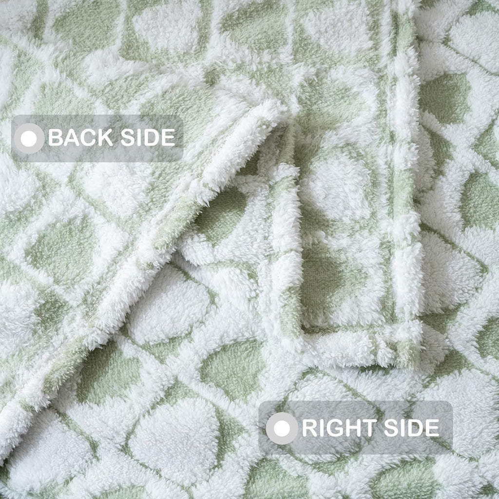 Fleece Baby Blanket for Boys 3D Checker Design, Warm Cozy and Fluffy Infant Newborn Toddler Small Receiving Blankets for Crib Stroller, 30x40 Inches,Green