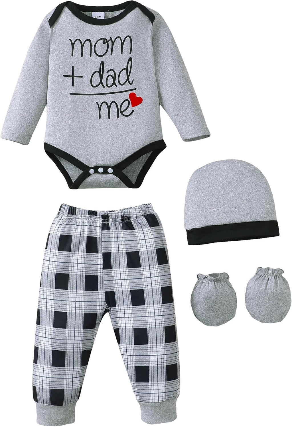 NZRVAWS Newborn Baby Boy Girl Clothes Unisex Infant Romper Pants Set Hat 4-Pack Outfits 0-12 Months 16 Pieces Toddler