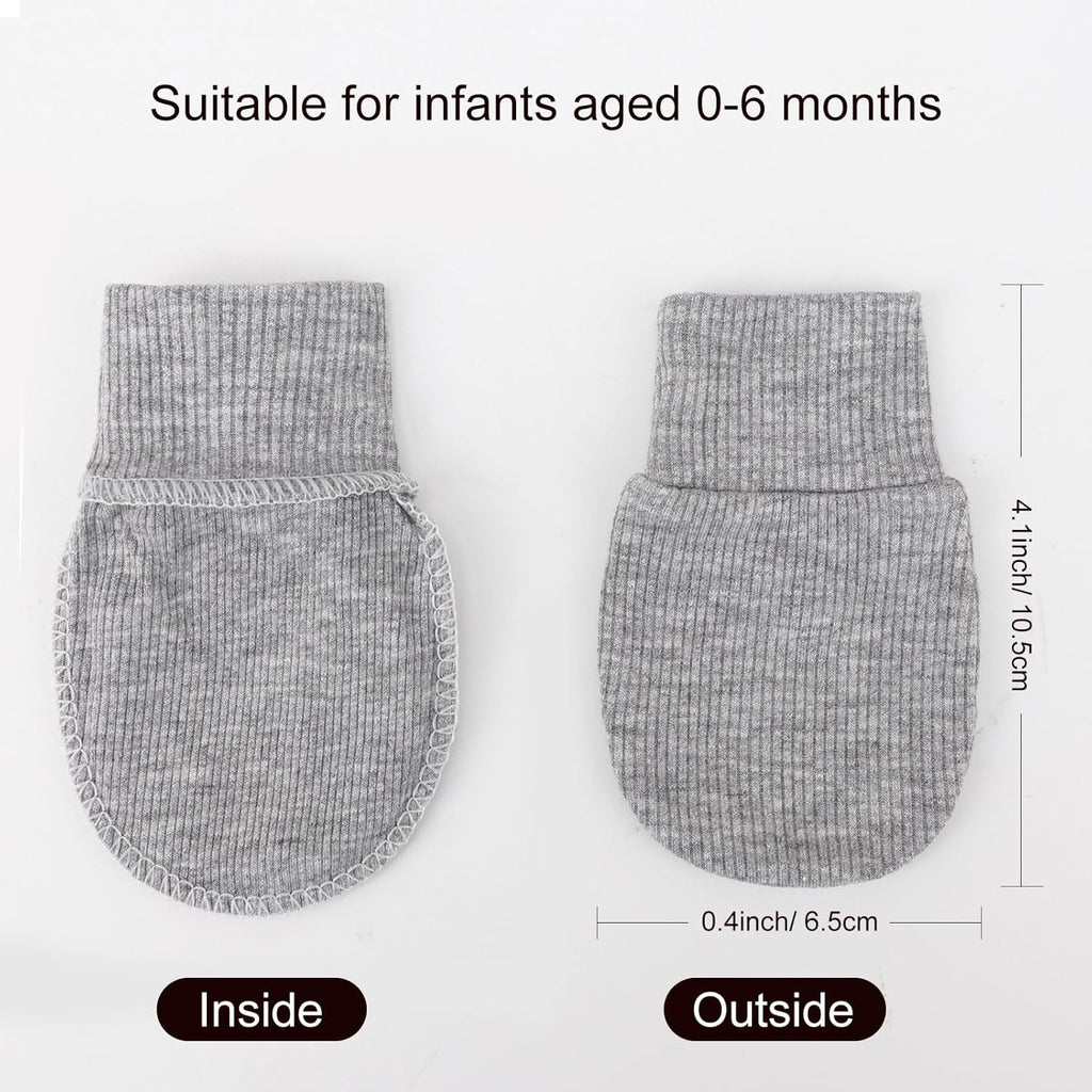 BQUBO 6 Pairs Newborn Baby Boys Girls Mittens 0-6 Months Unisex-Baby Infant Mittens Elastic No Scratch Wrist Gloves
